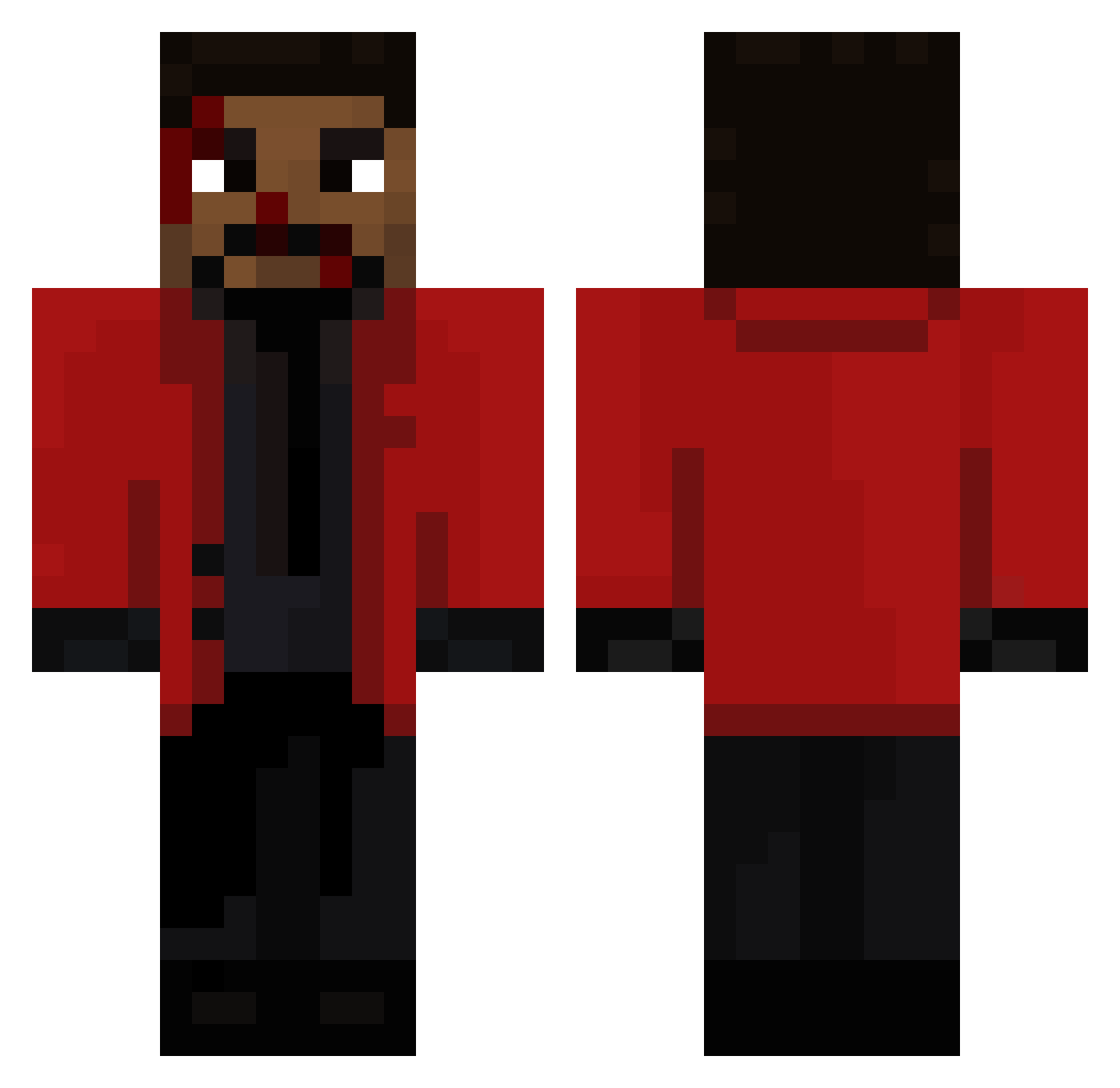 Milczan Minecraft skin, front and back view