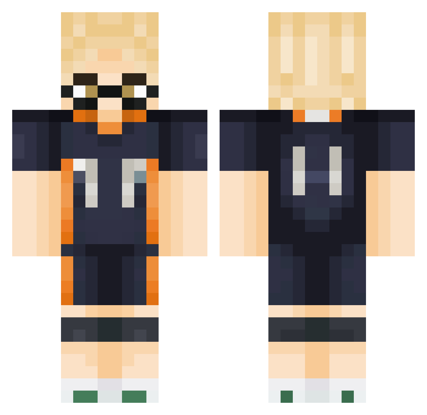 BlueGummy17 Minecraft skin, front and back view