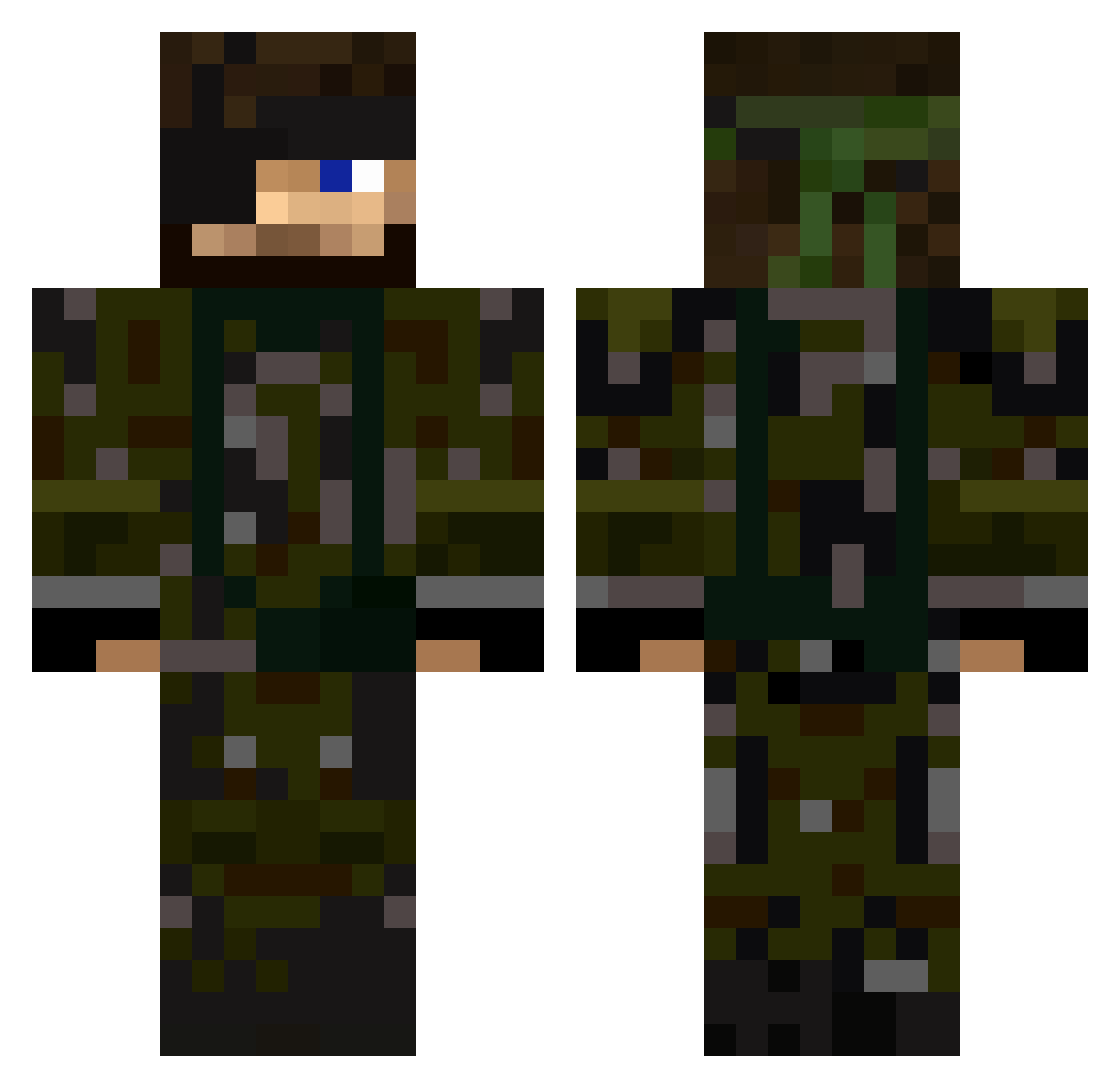 TwitchyLXIX Minecraft skin, front and back view