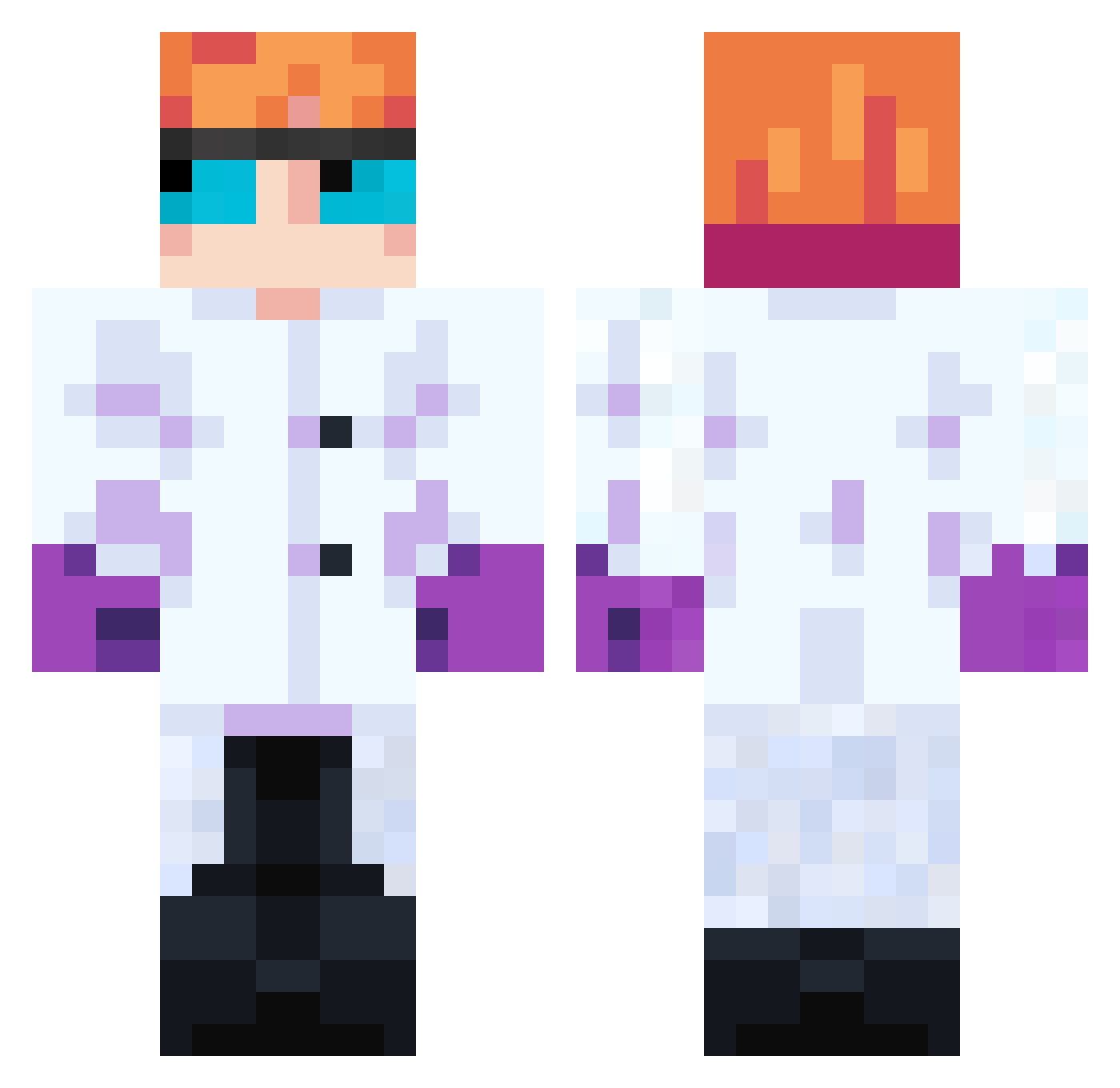 gusvo Minecraft skin, front and back view