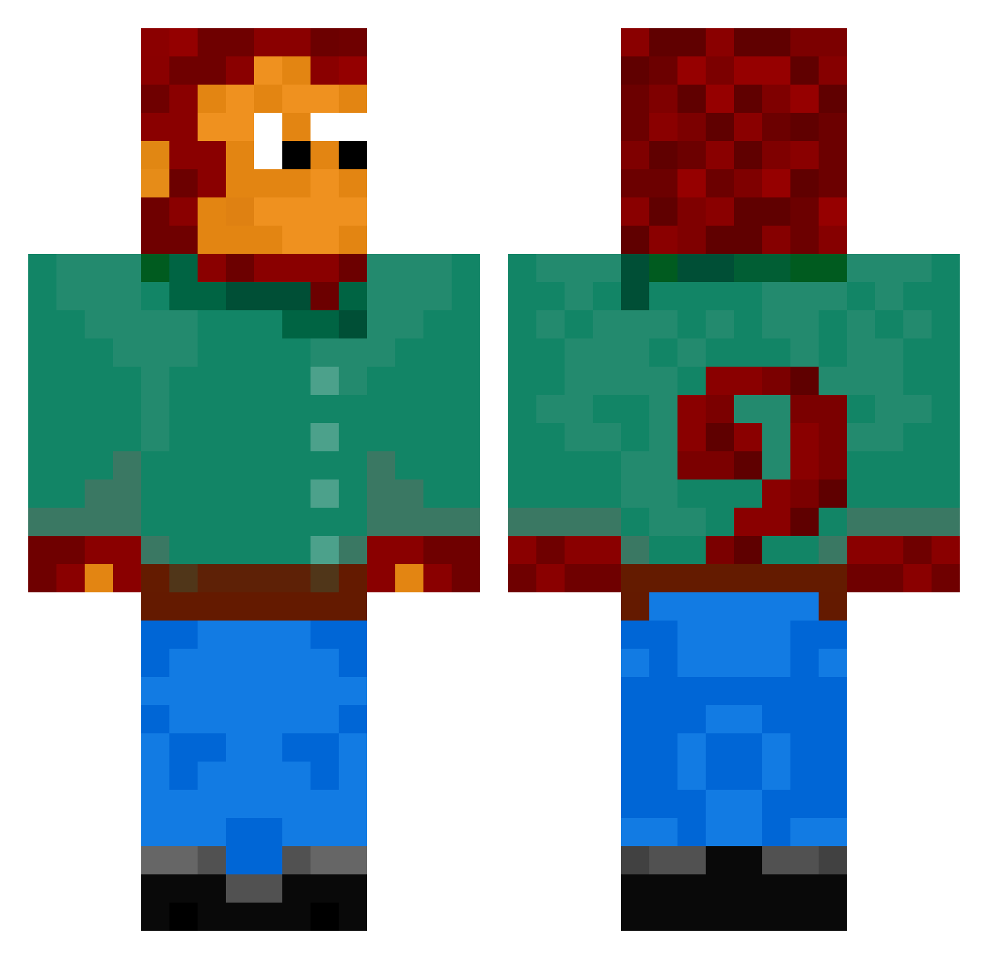 Malih_mdt Minecraft skin, front and back view