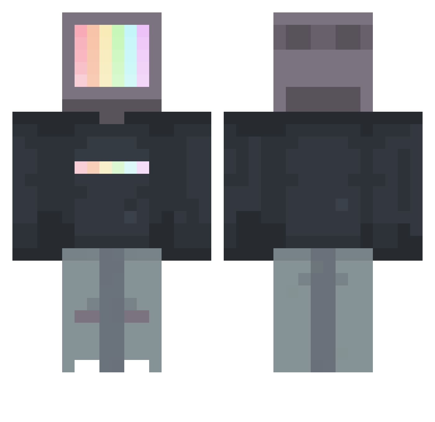 3260 Minecraft skin, front and back view