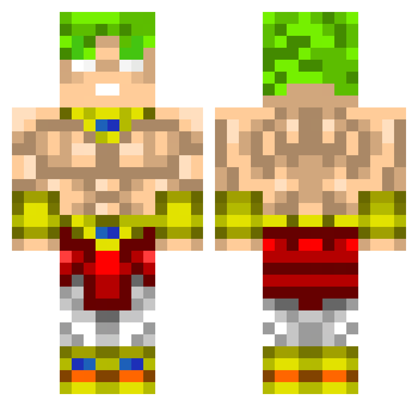 Noxyio Minecraft skin, front and back view