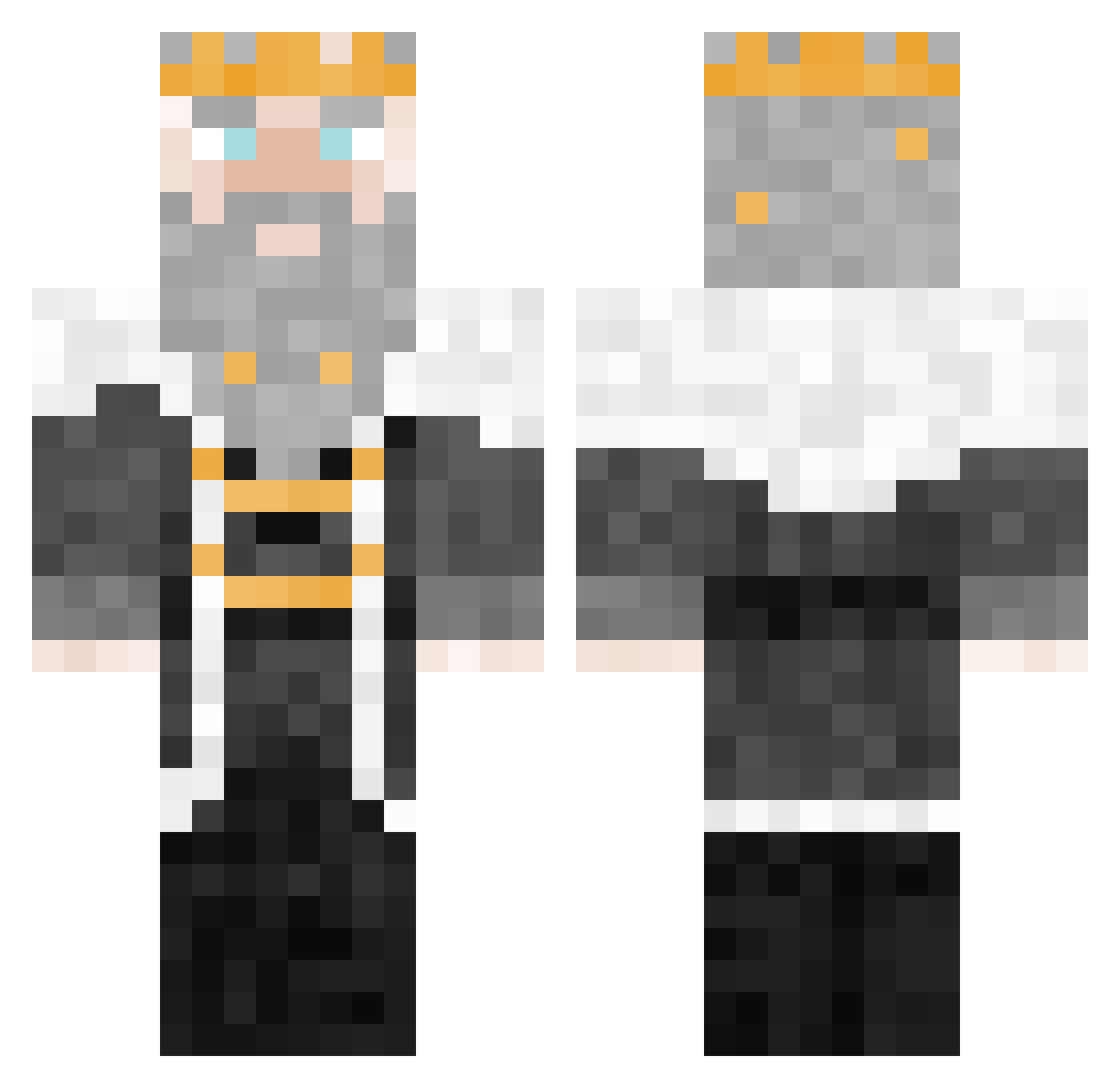 Skullywumper Minecraft skin, front and back view