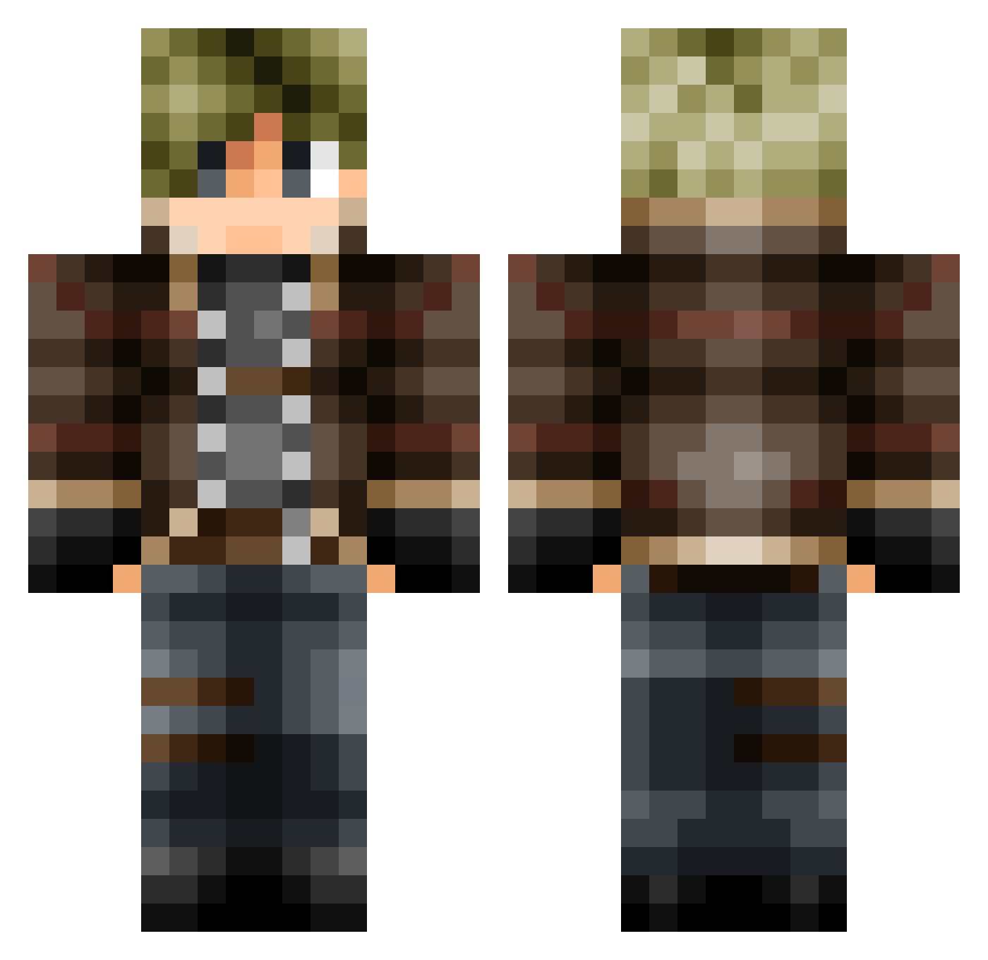 skelewolf Minecraft skin, front and back view