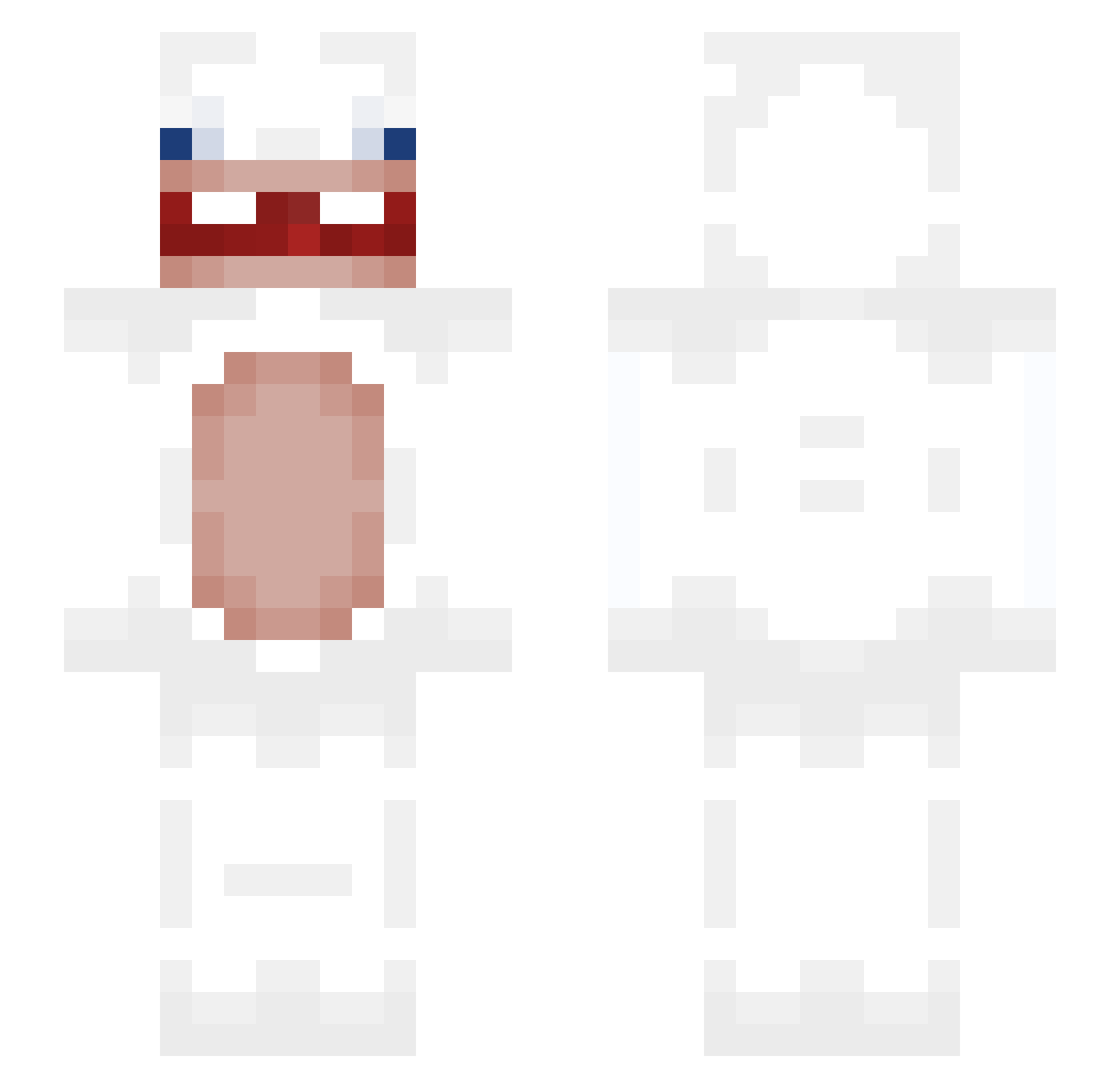 PeaCucumber Minecraft skin, front and back view