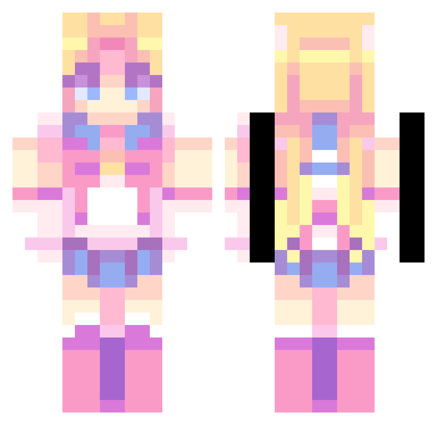 Mildros_Turtle Minecraft skin, front and back view