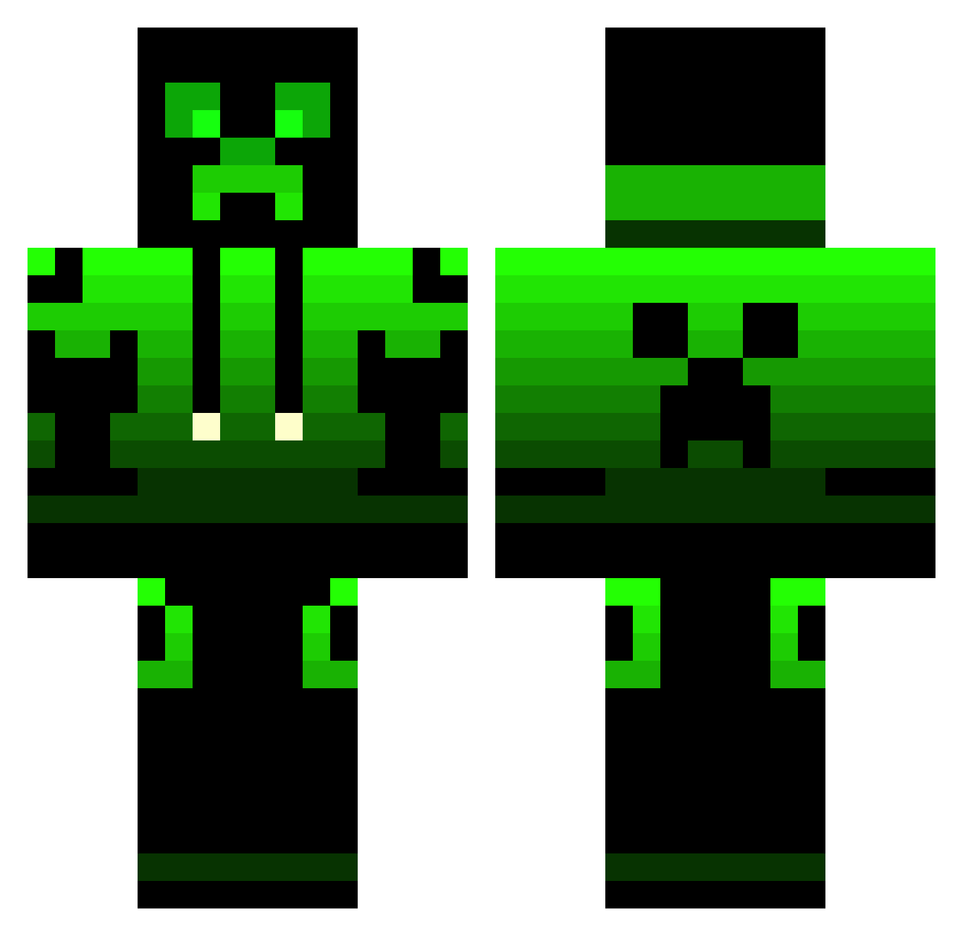 Entity404error Minecraft skin, front and back view