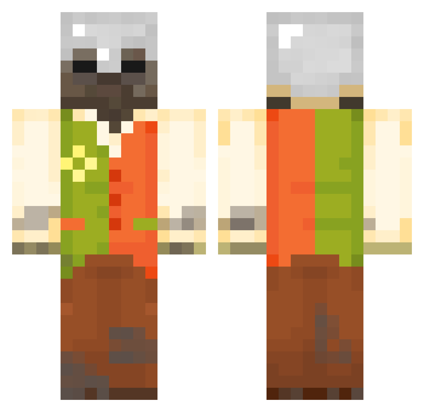 RussianRat420 Minecraft skin, front and back view