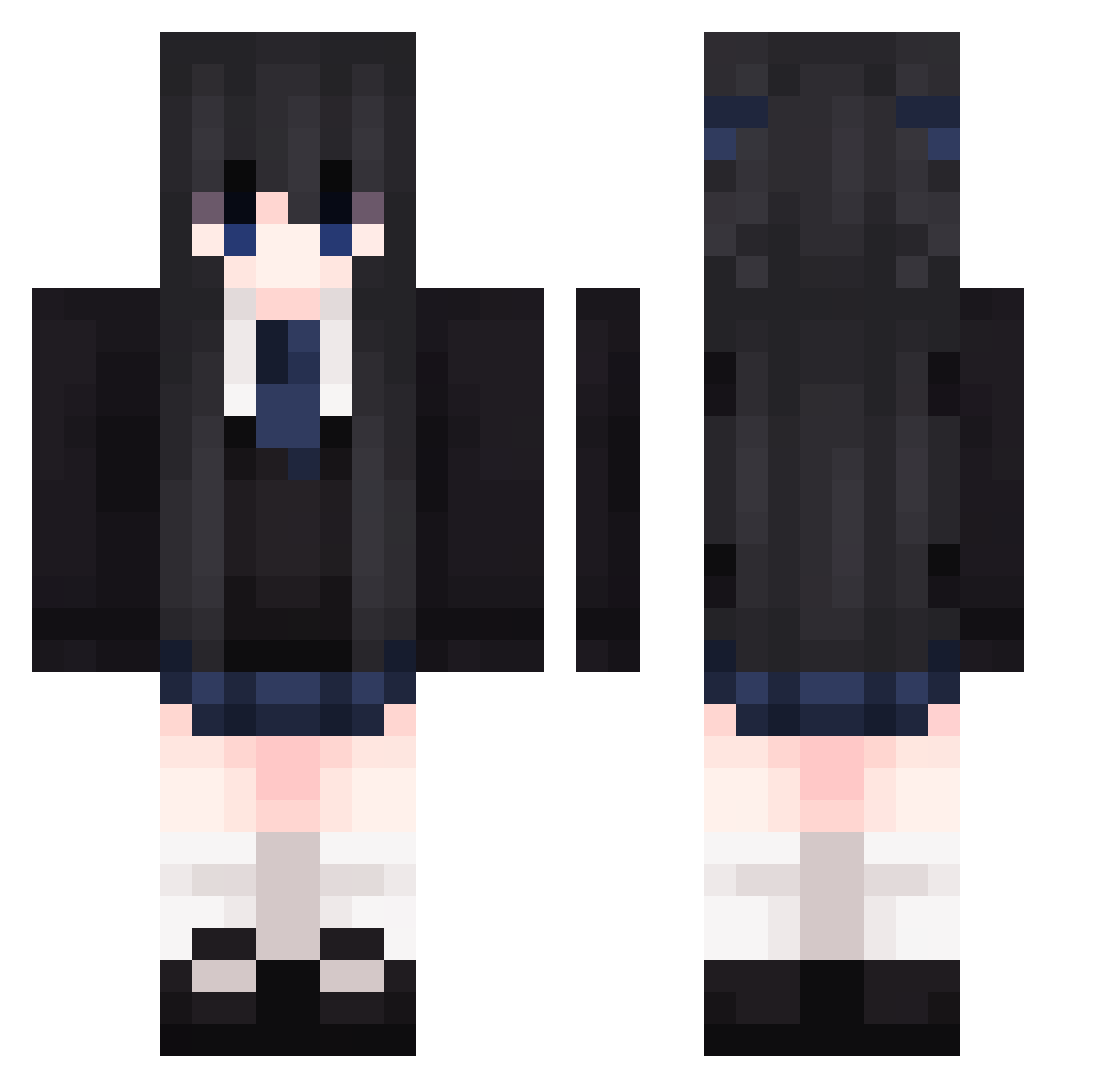 vinmiso Minecraft skin, front and back view