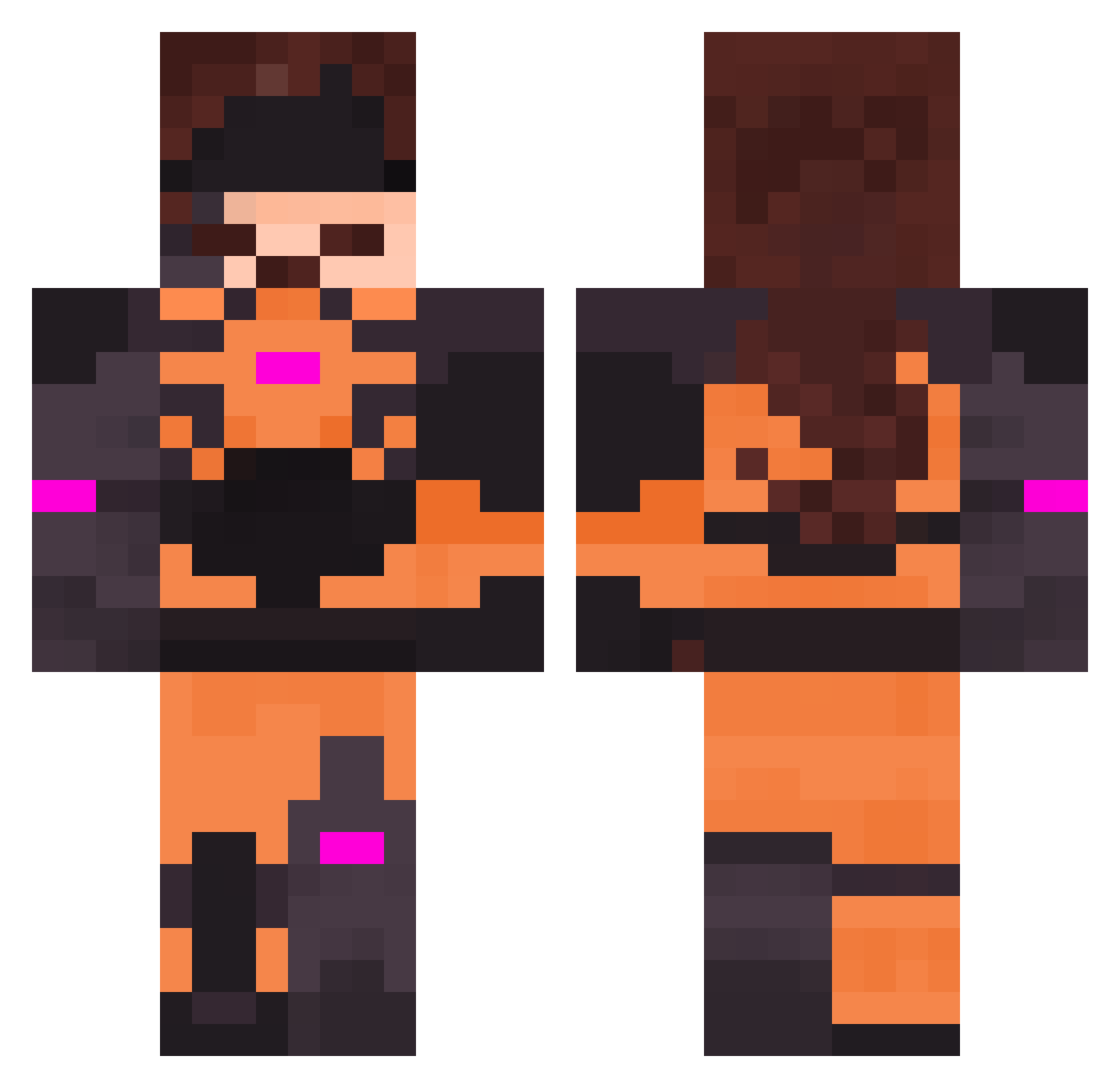 THEONEFREEMIND Minecraft skin, front and back view