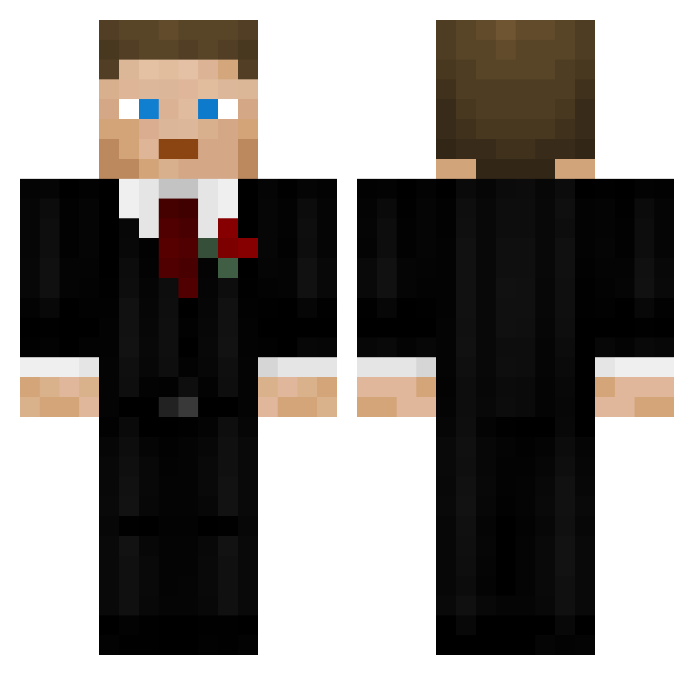 RedNexlaDE Minecraft skin, front and back view