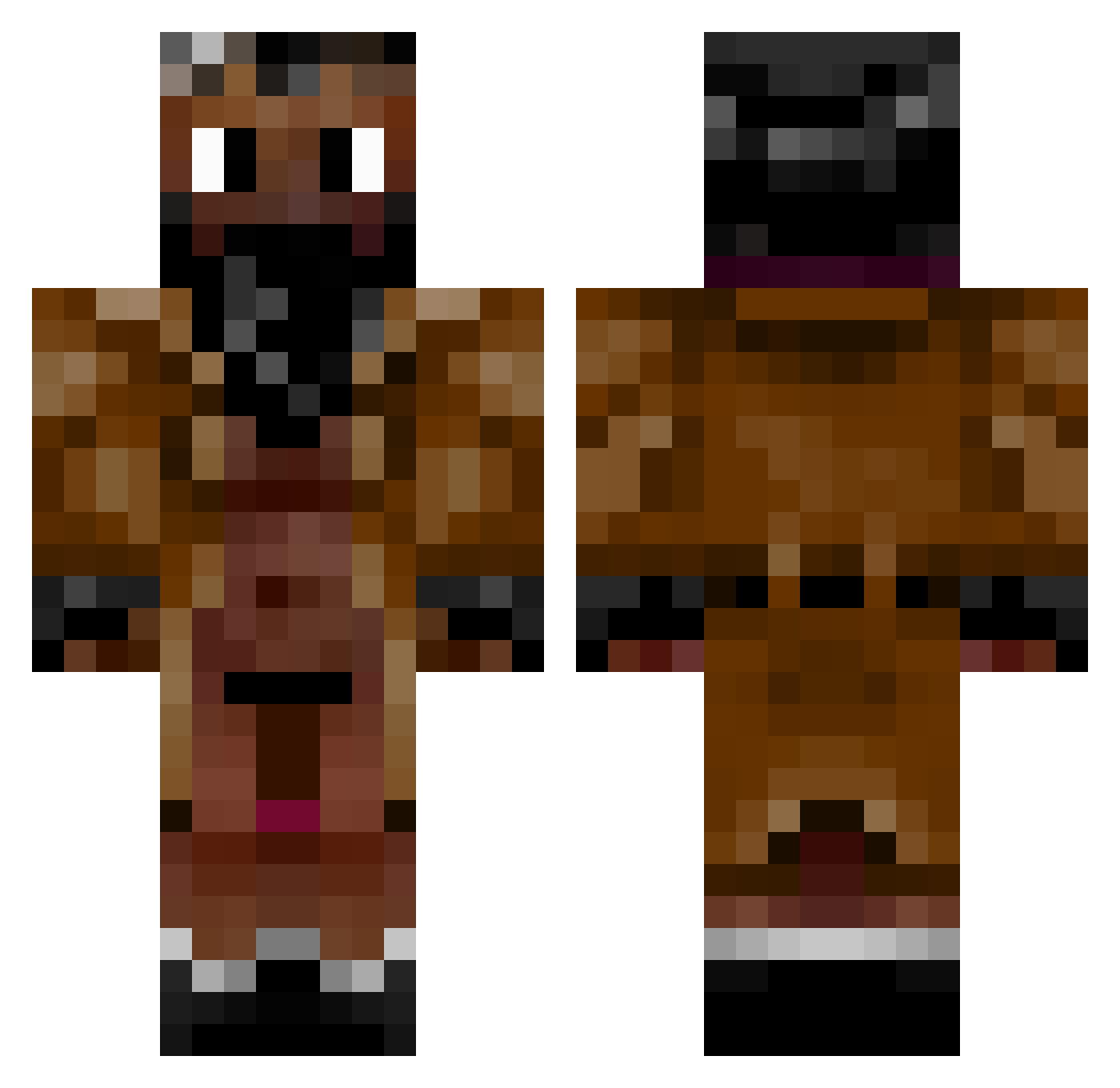 Fluffy11111 Minecraft skin, front and back view