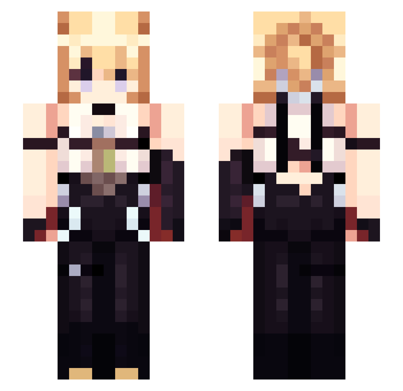 BurritoGamer1500 Minecraft skin, front and back view