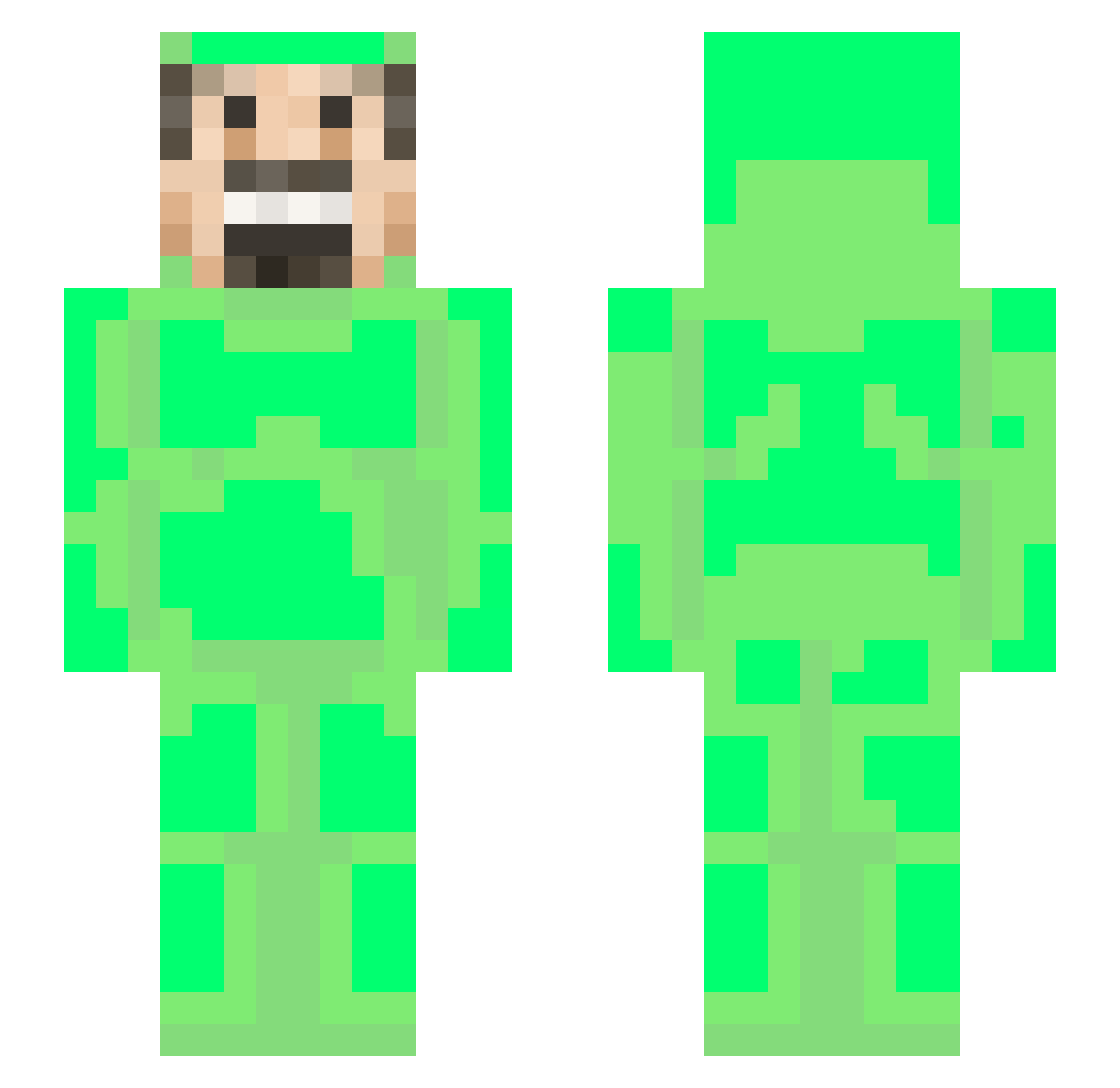 papasbrother Minecraft skin, front and back view