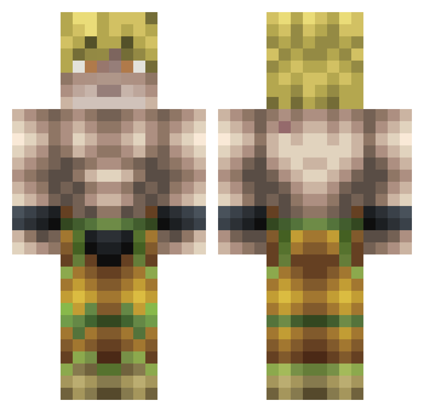 Agentlargejaro Minecraft skin, front and back view