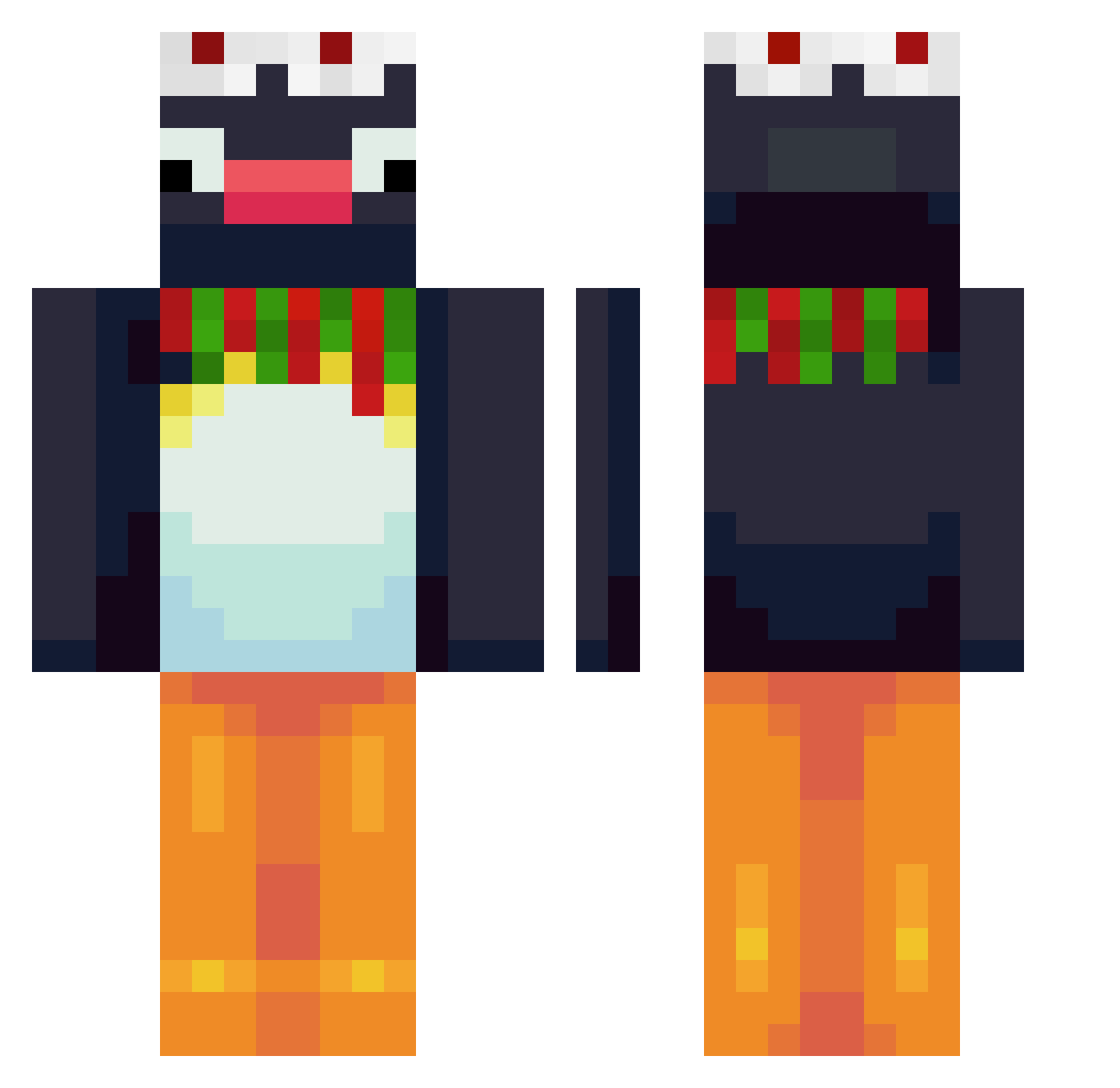 PaaSU Minecraft skin, front and back view