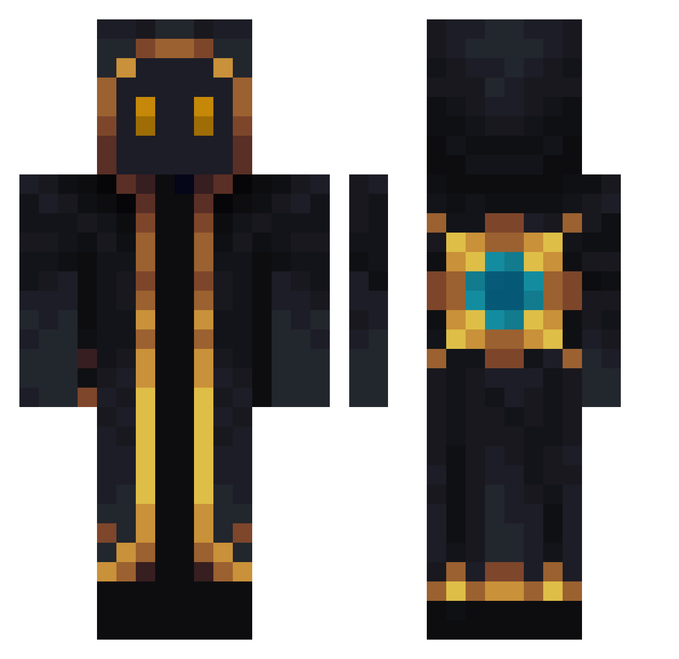 l__SNOW__l Minecraft skin, front and back view