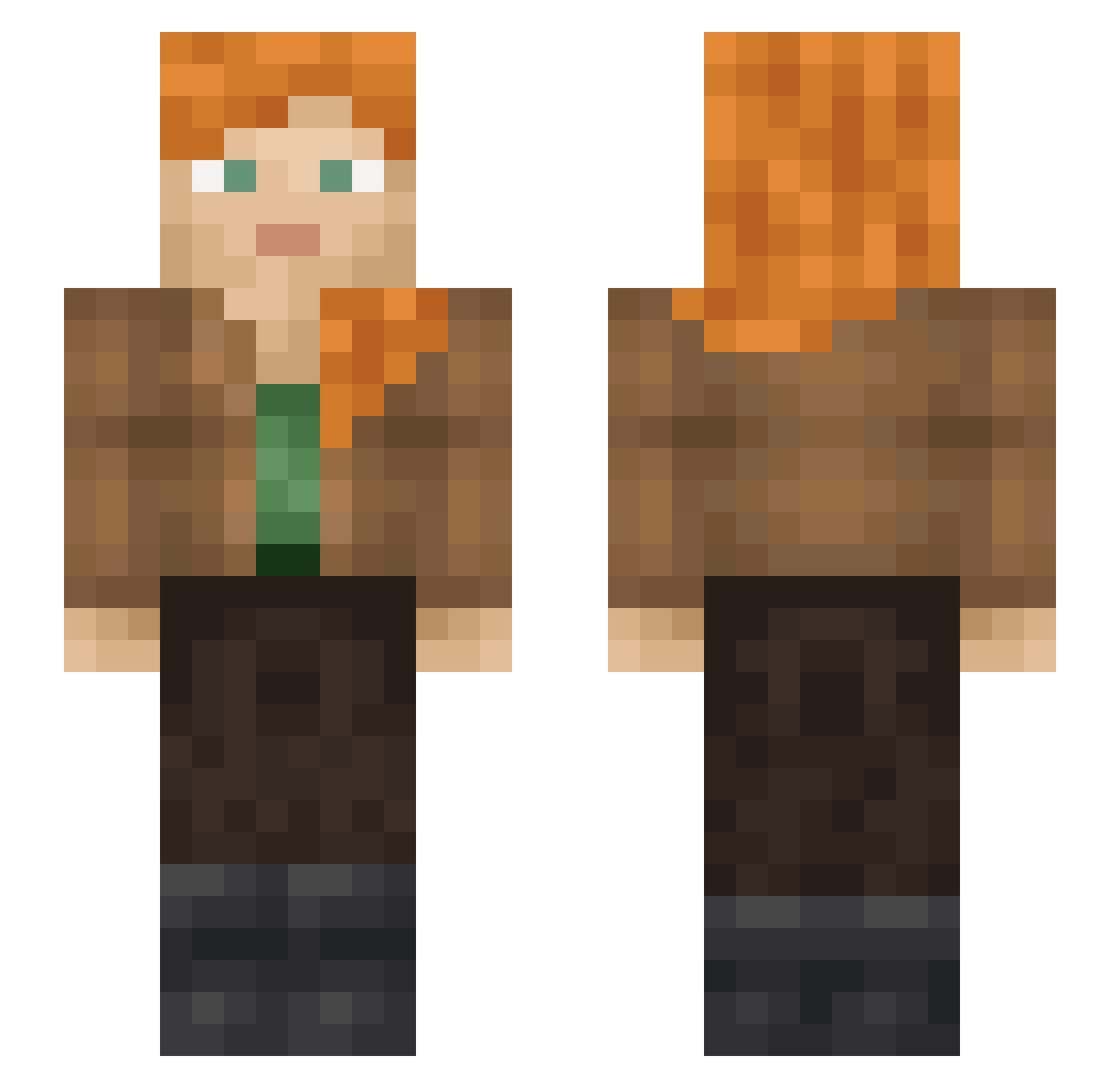 LUCIANO01 Minecraft skin, front and back view