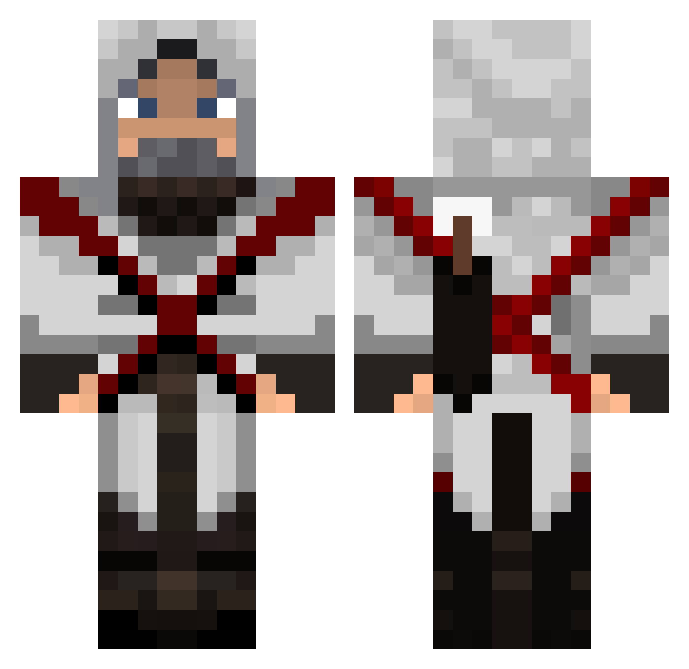 Bustics Minecraft skin, front and back view