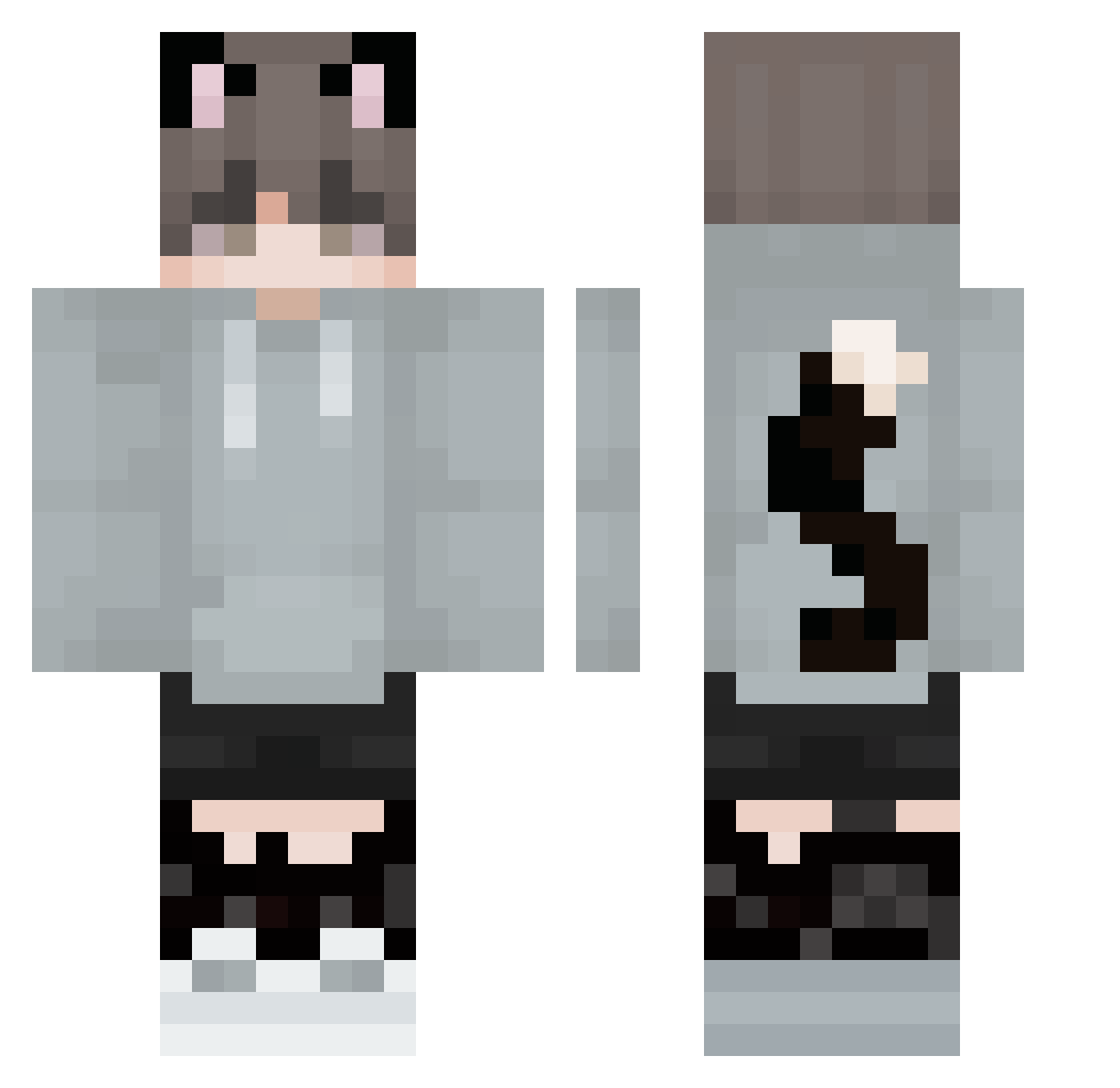 succubuses Minecraft skin, front and back view