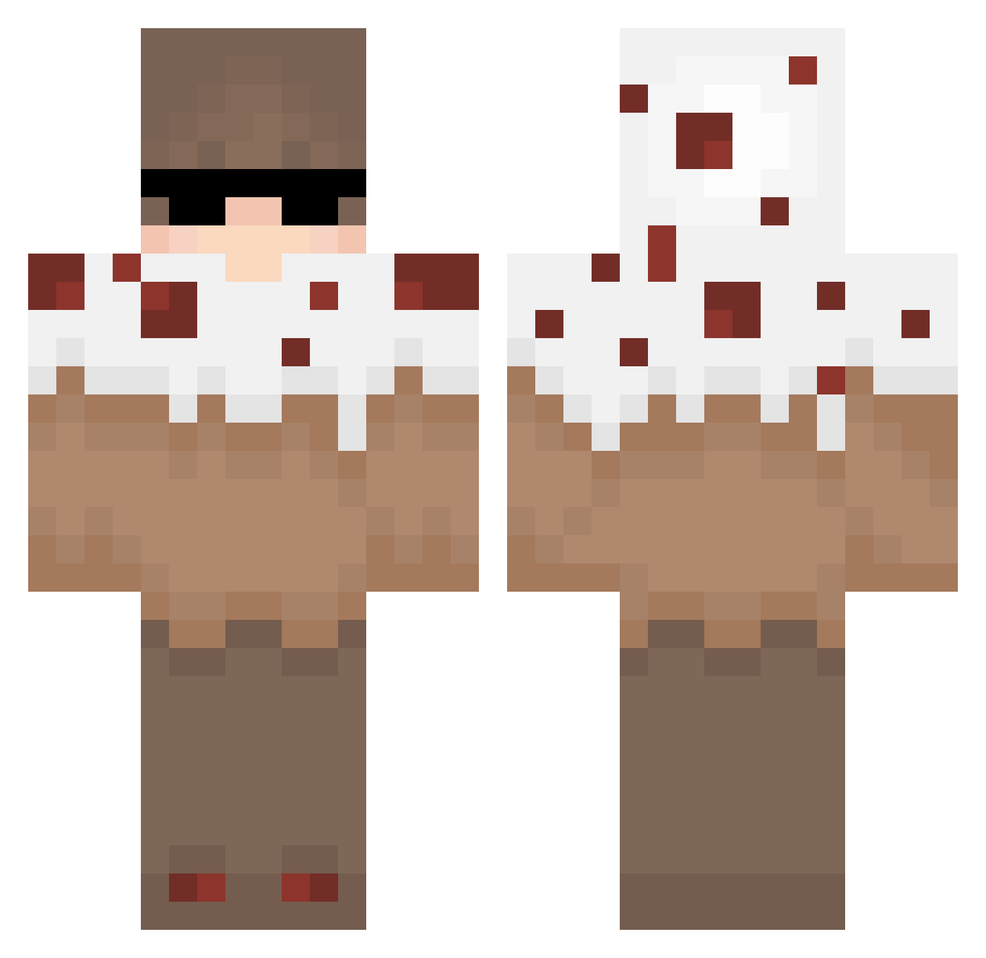TortaMiChiamo Minecraft skin, front and back view