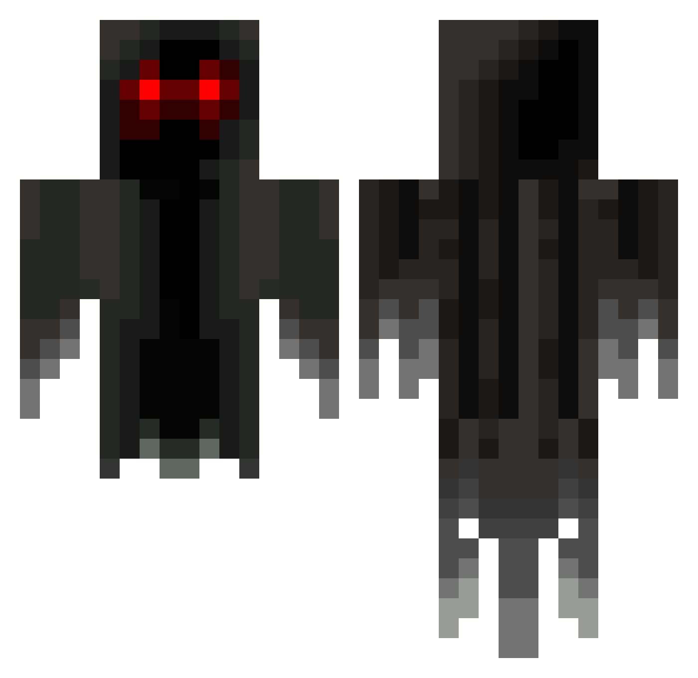 intortus Minecraft skin, front and back view