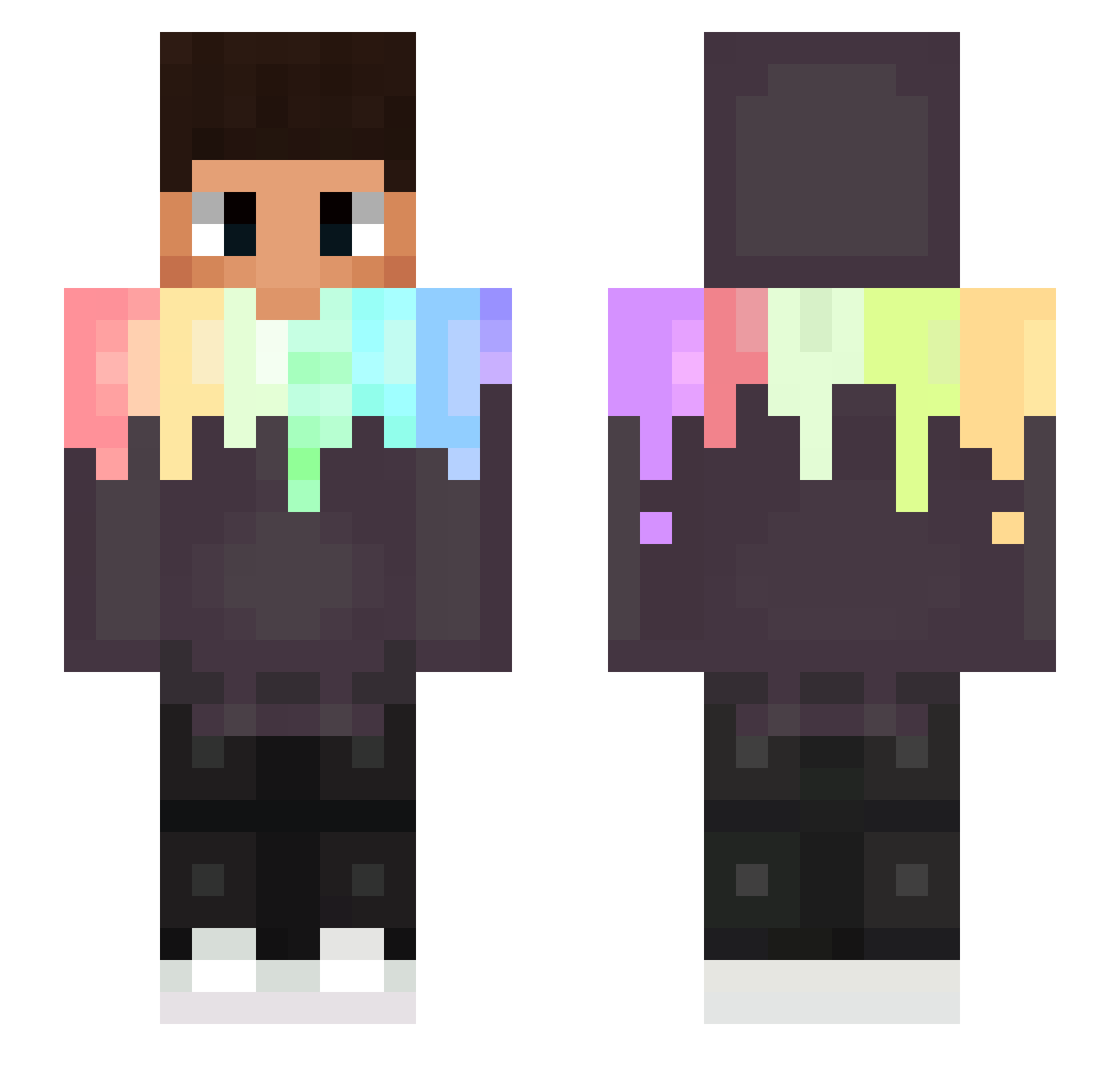 Lushfie Minecraft skin, front and back view