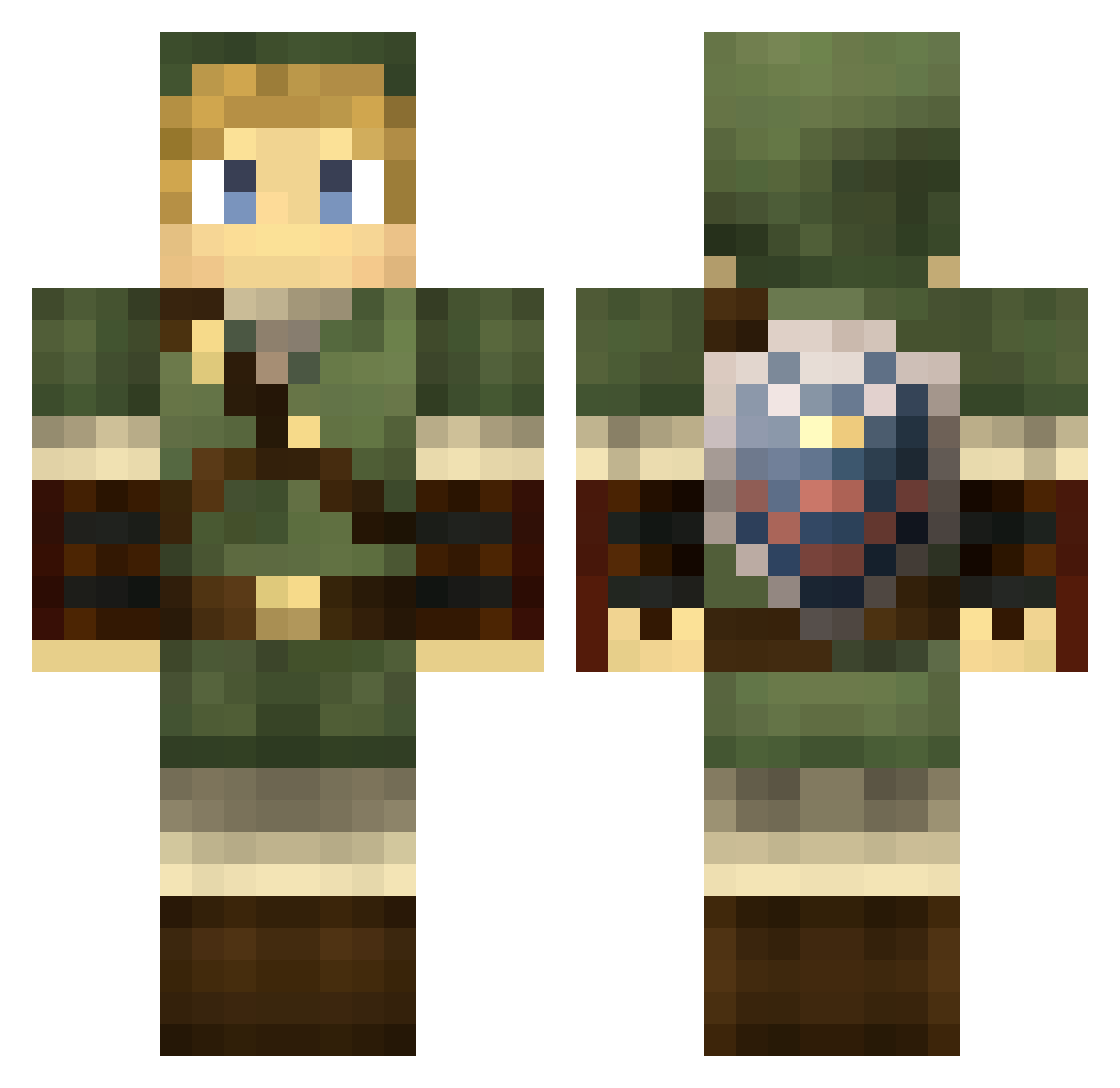 Gaius Minecraft skin, front and back view