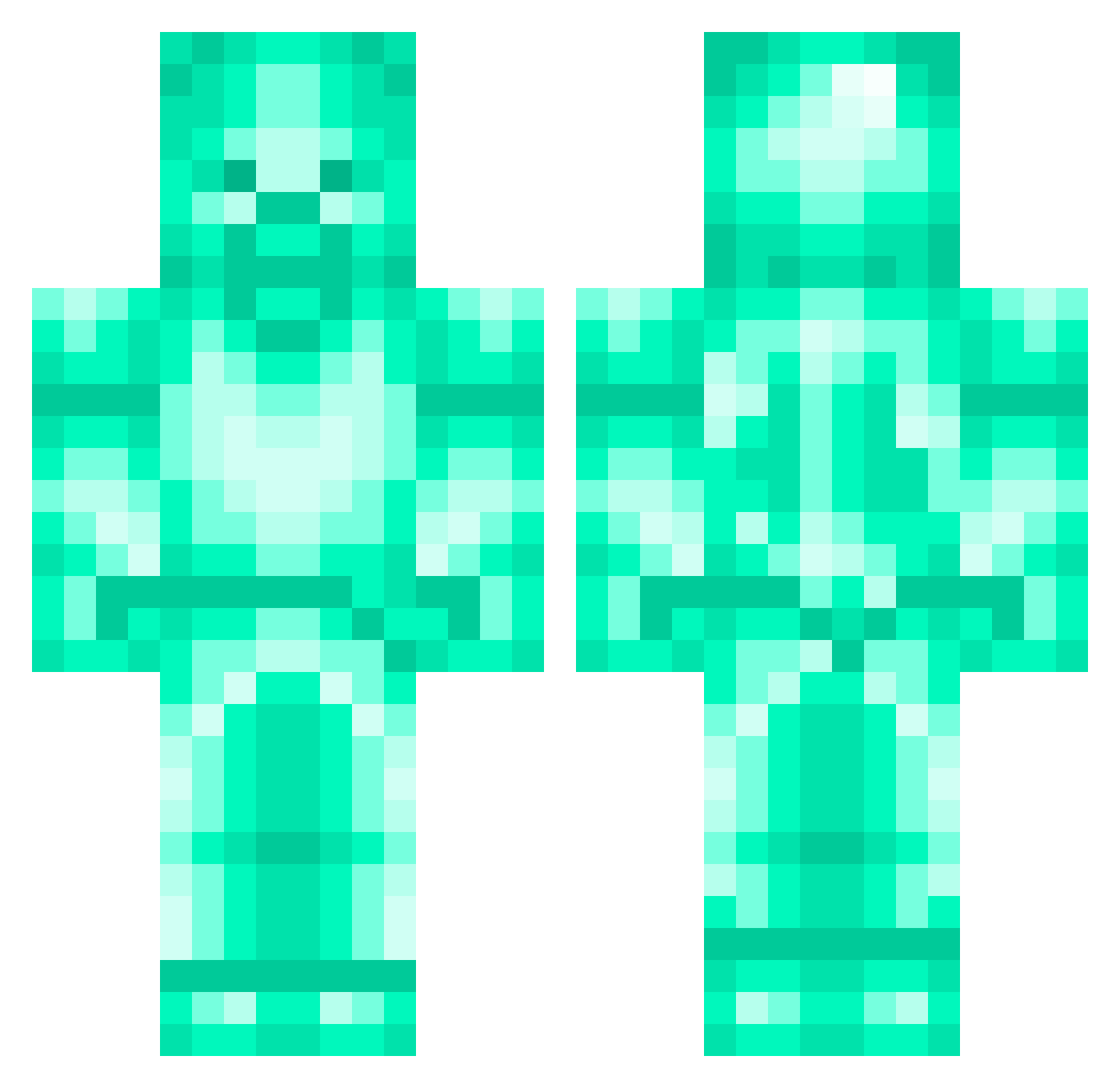 SjReality Minecraft skin, front and back view