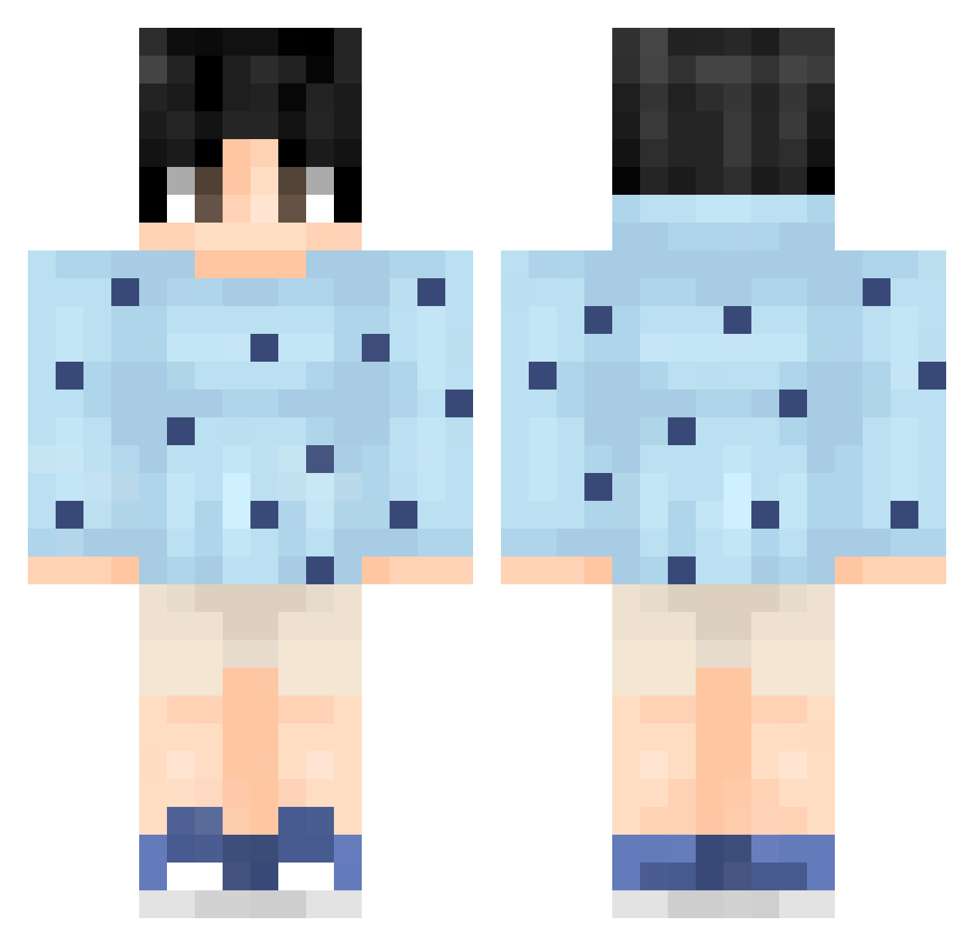 on1xx_1 Minecraft skin, front and back view