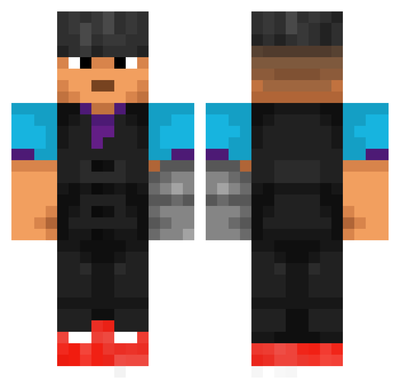 Wylly_TNM Minecraft skin, front and back view