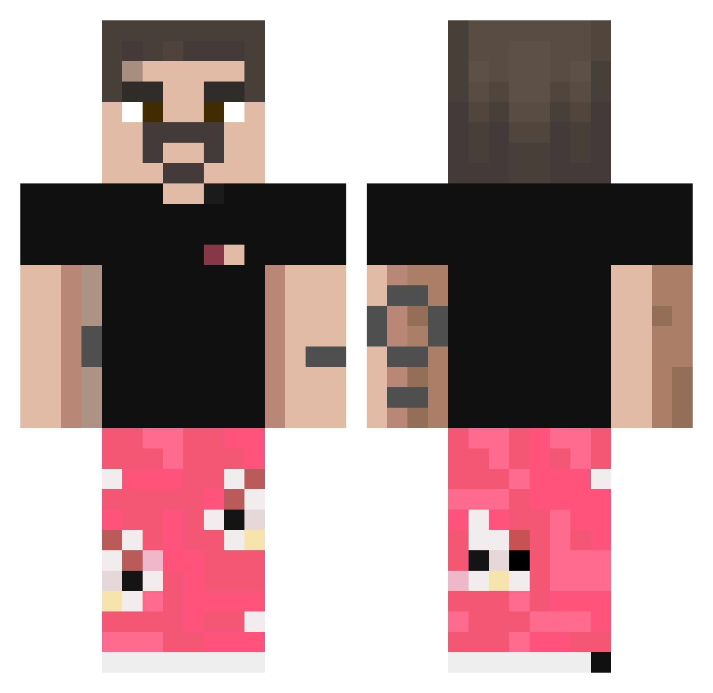 ItsDoke Minecraft skin, front and back view
