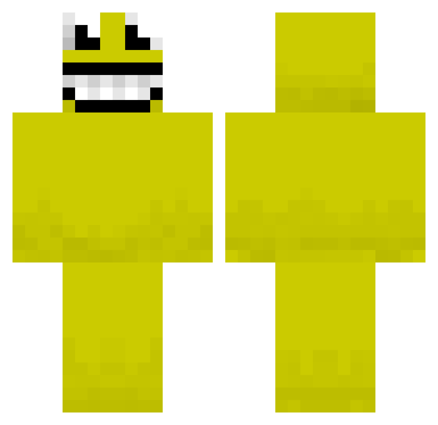 bashtato Minecraft skin, front and back view