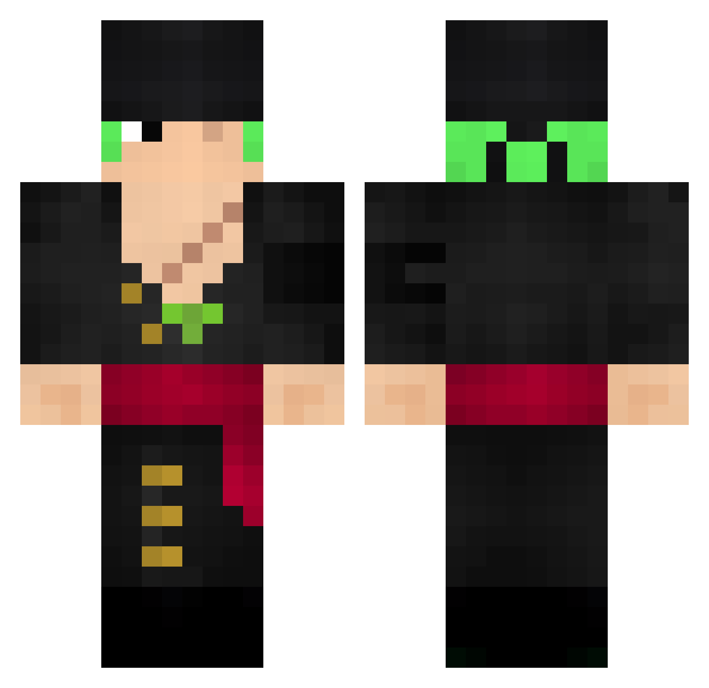 Borbob546 Minecraft skin, front and back view