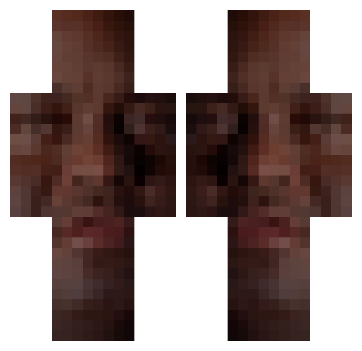DiabetusTheLong Minecraft skin, front and back view