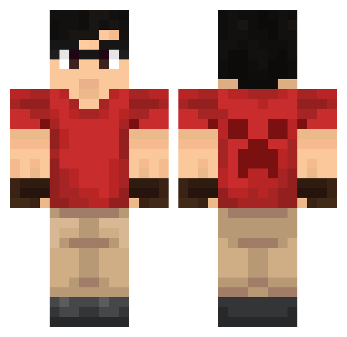 Knuppsama Minecraft skin, front and back view