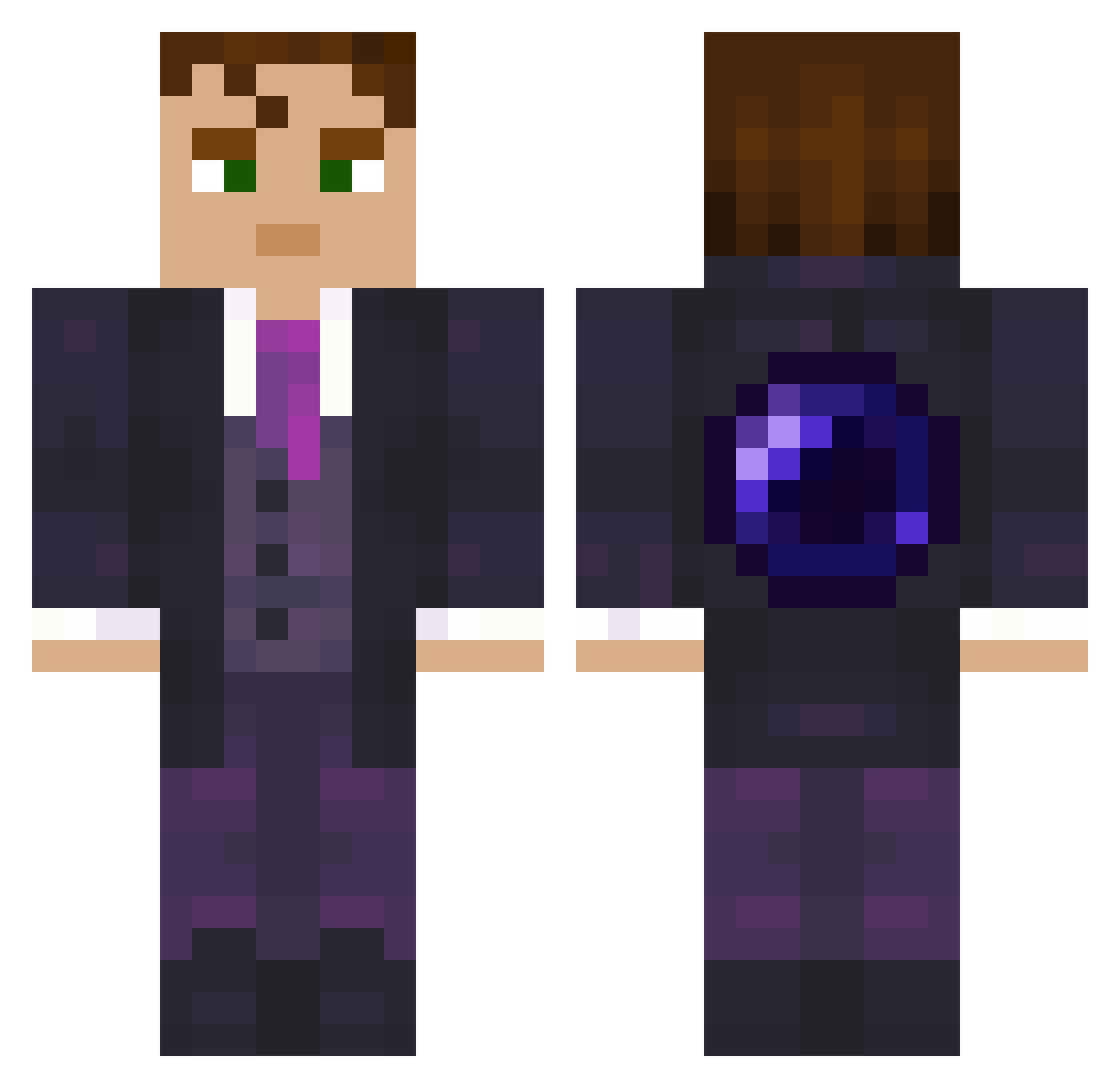 1940s_LA_Priv_in Minecraft skin, front and back view