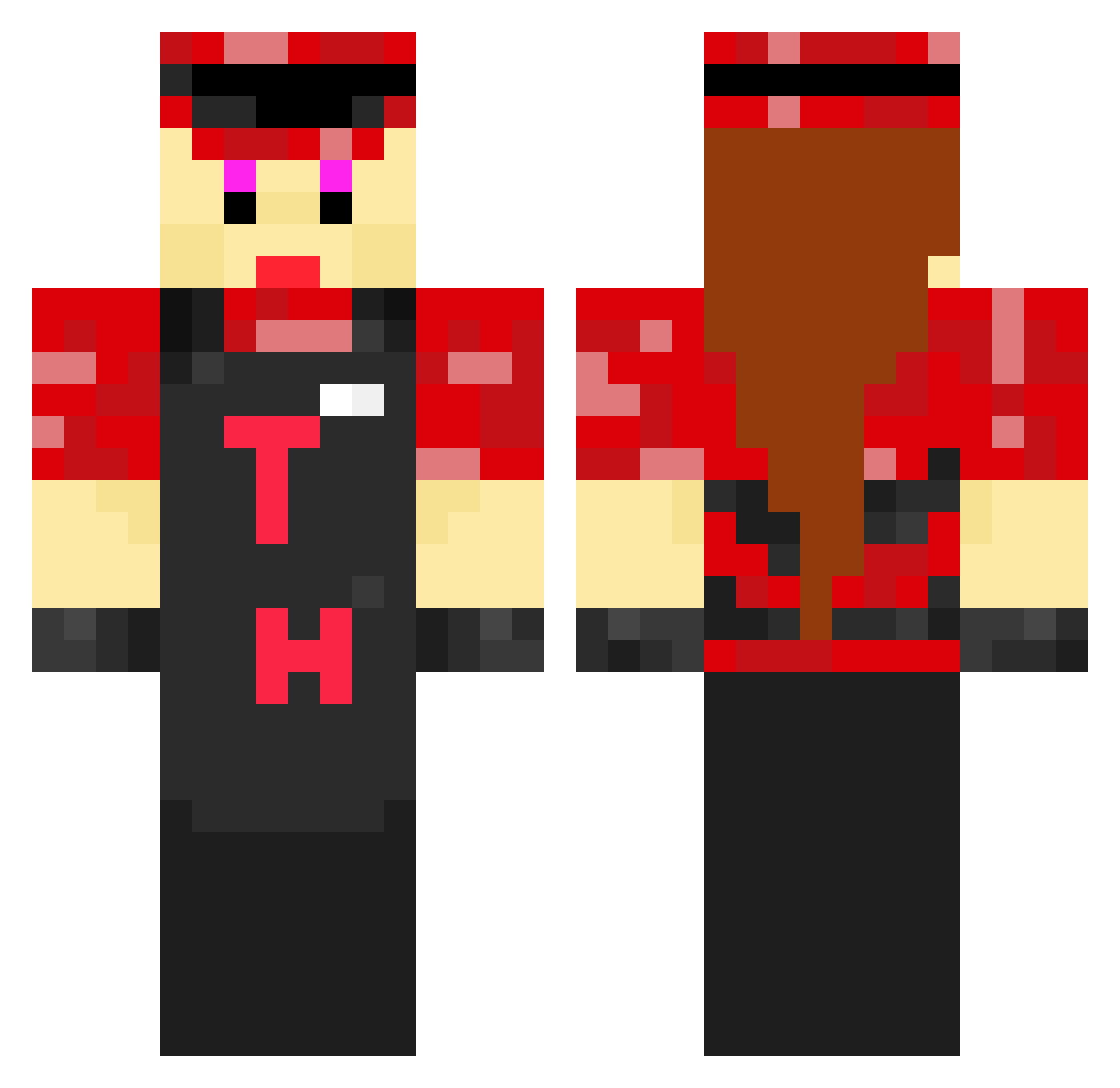 3amLatte Minecraft skin, front and back view