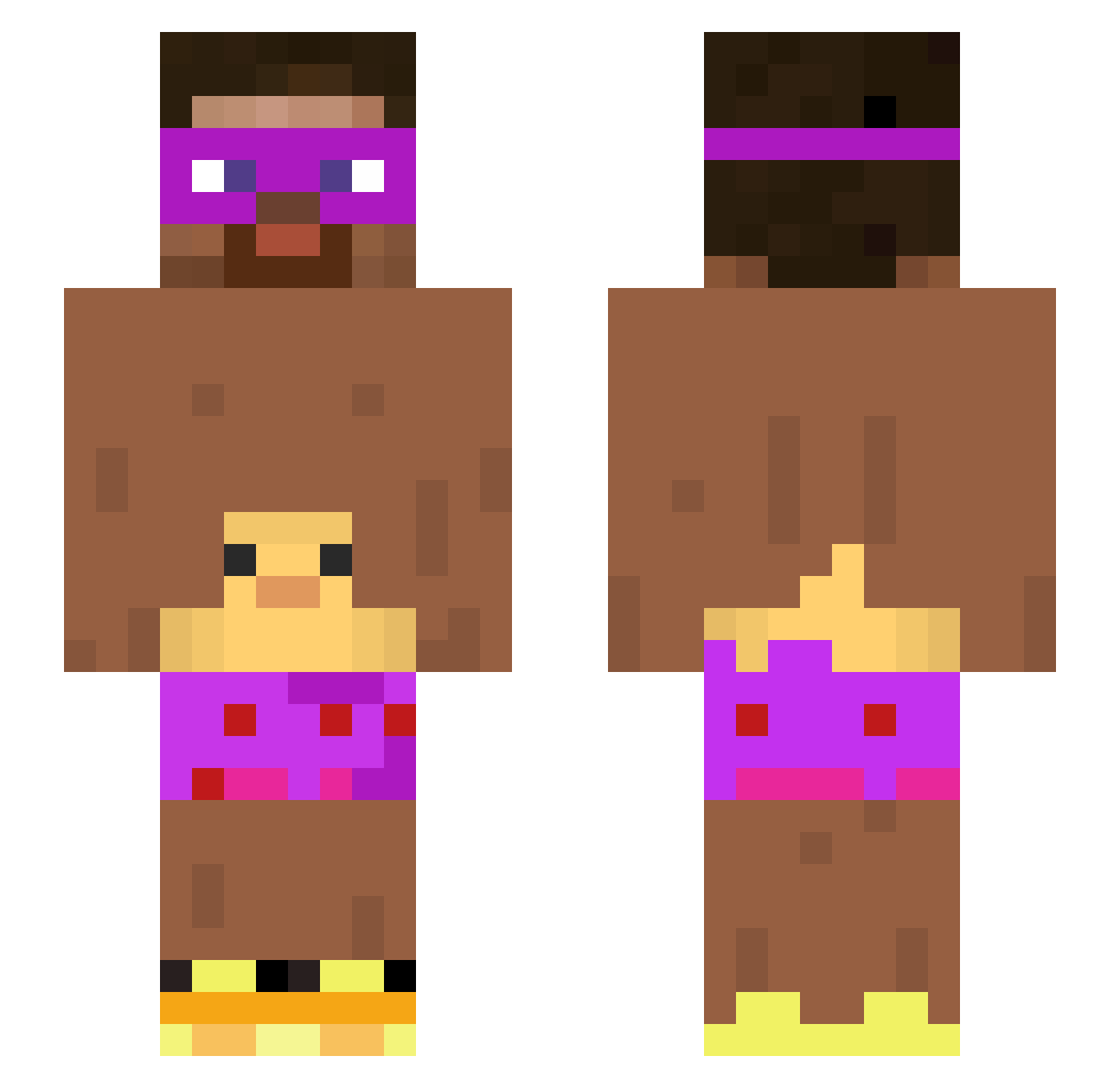 Cr1ngee Minecraft skin, front and back view