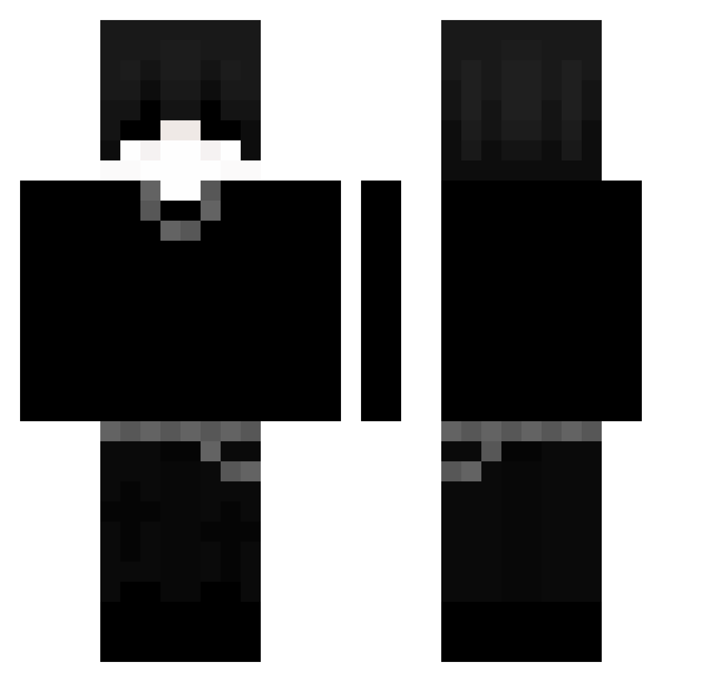 xVar Minecraft skin, front and back view