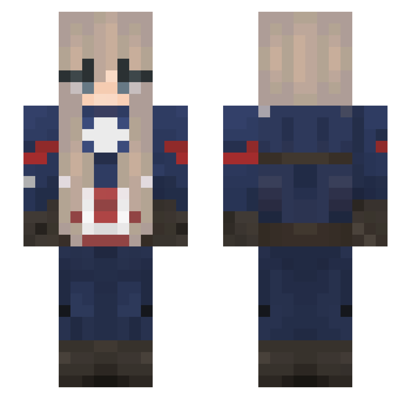 Minniehwa Minecraft skin, front and back view