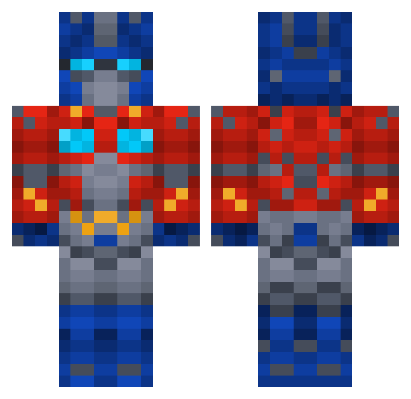 RealLooterChris Minecraft skin, front and back view