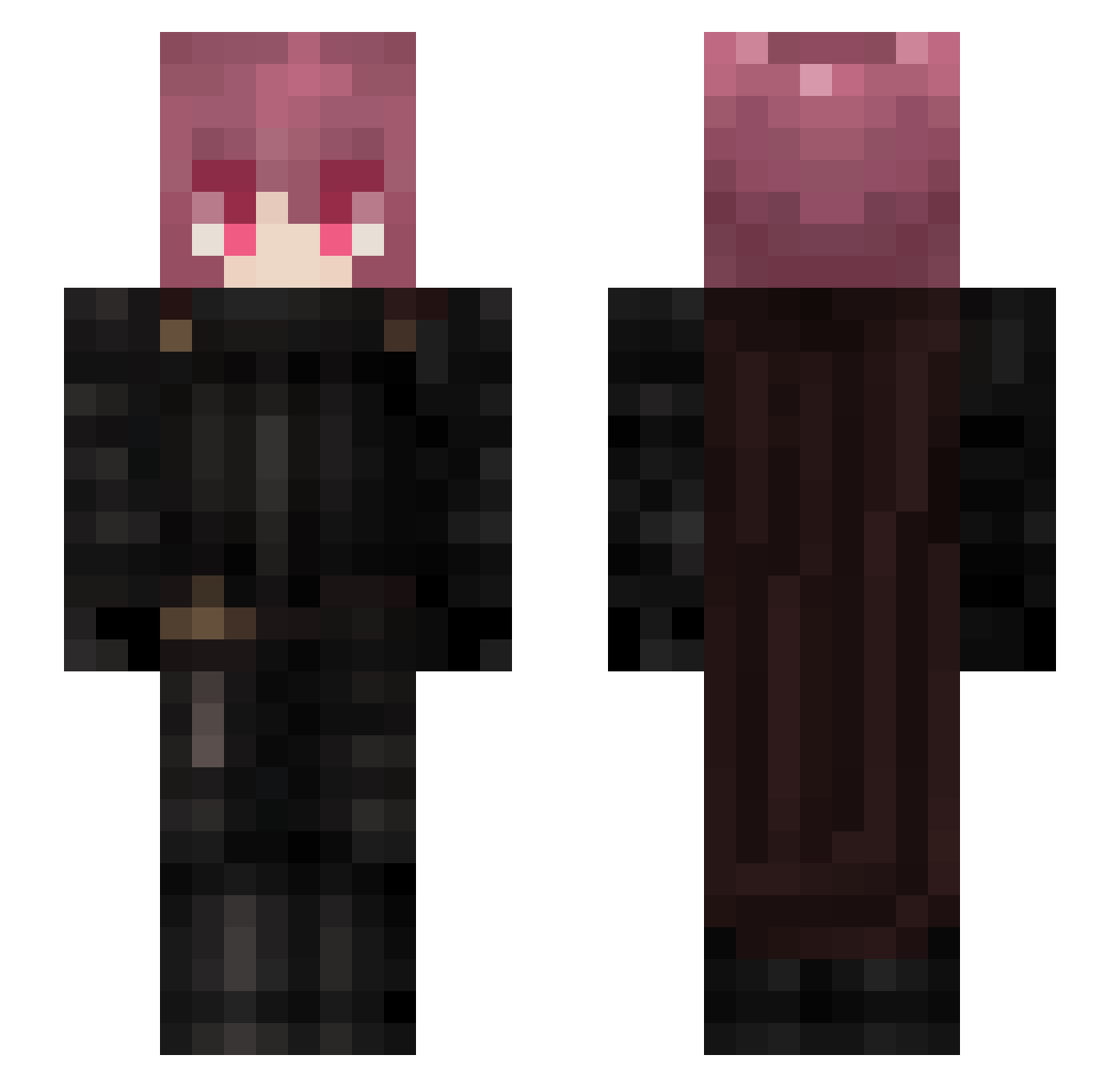 Ak1naru Minecraft skin, front and back view