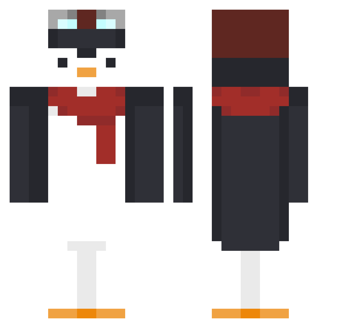 YourSage Minecraft skin, front and back view