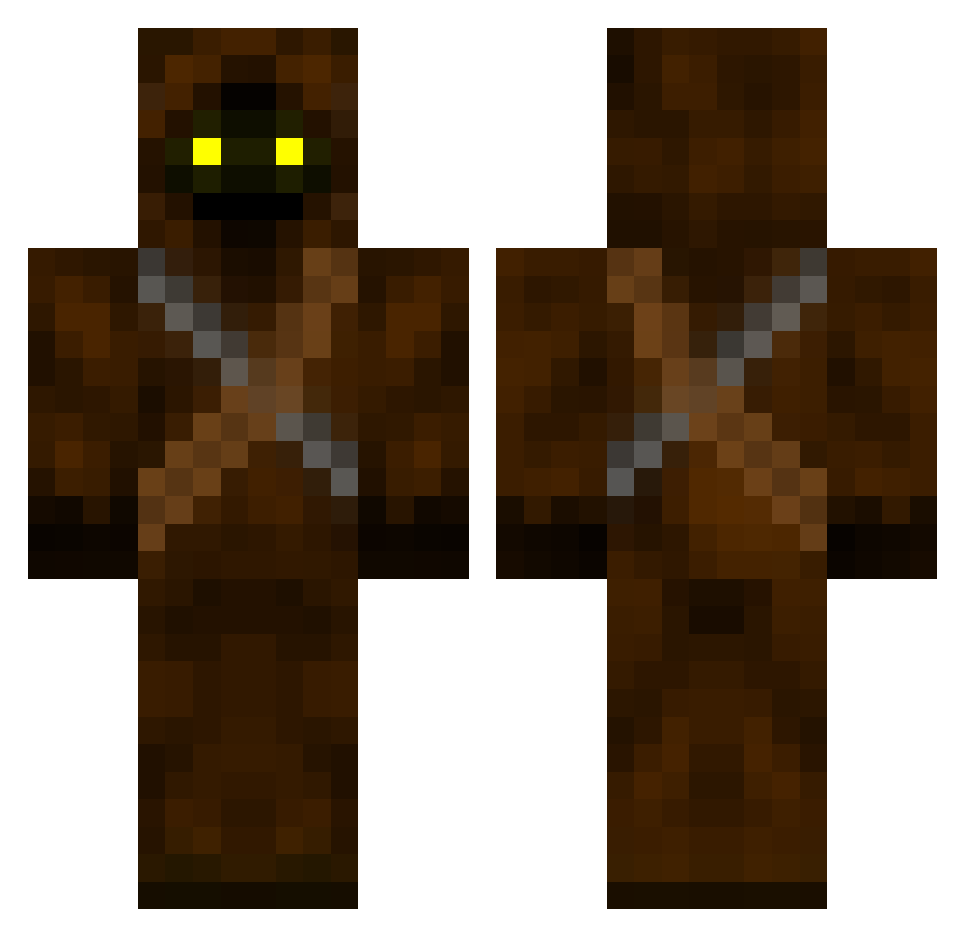 ToadRoot Minecraft skin, front and back view