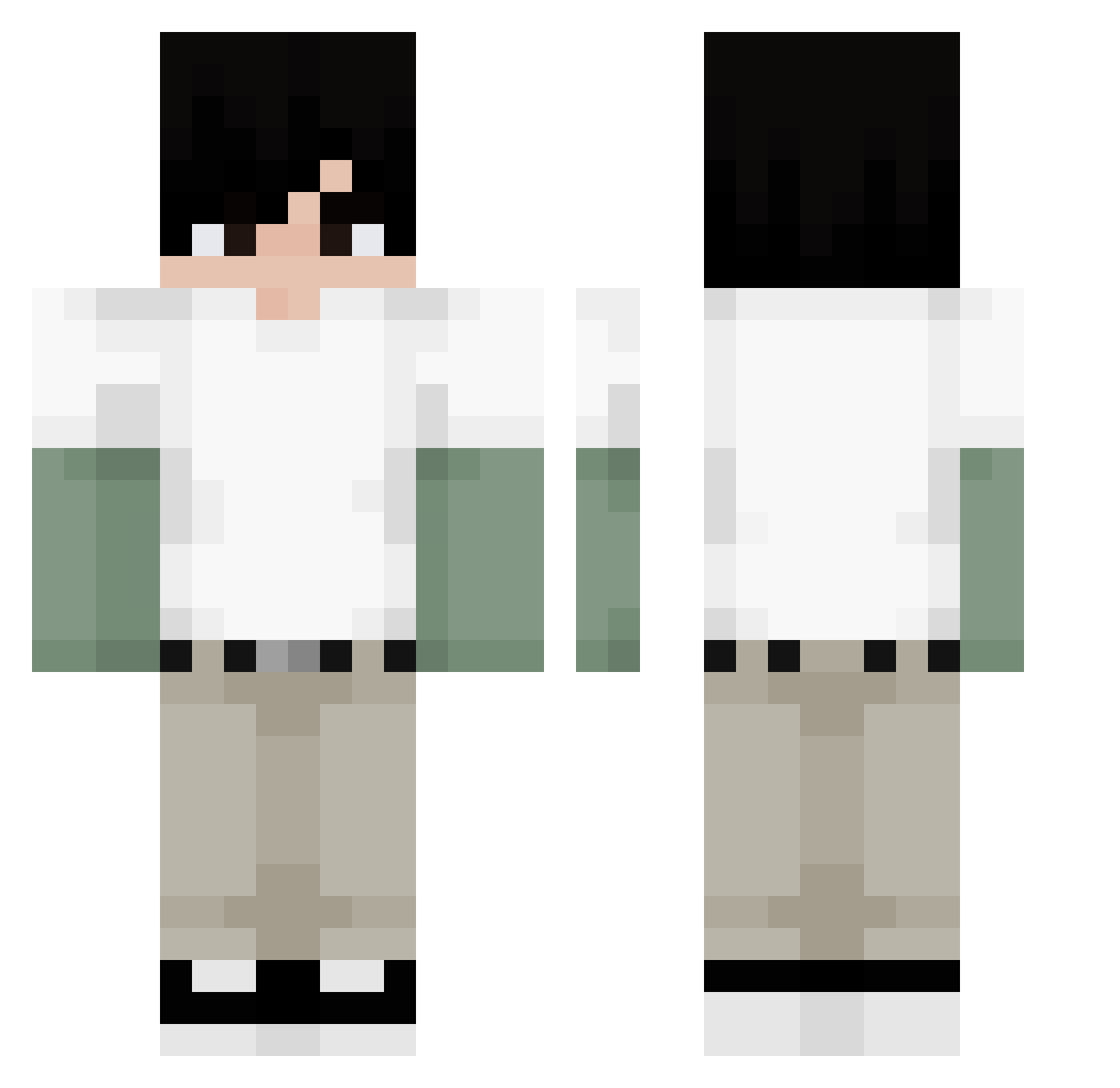 Patrick182V Minecraft skin, front and back view