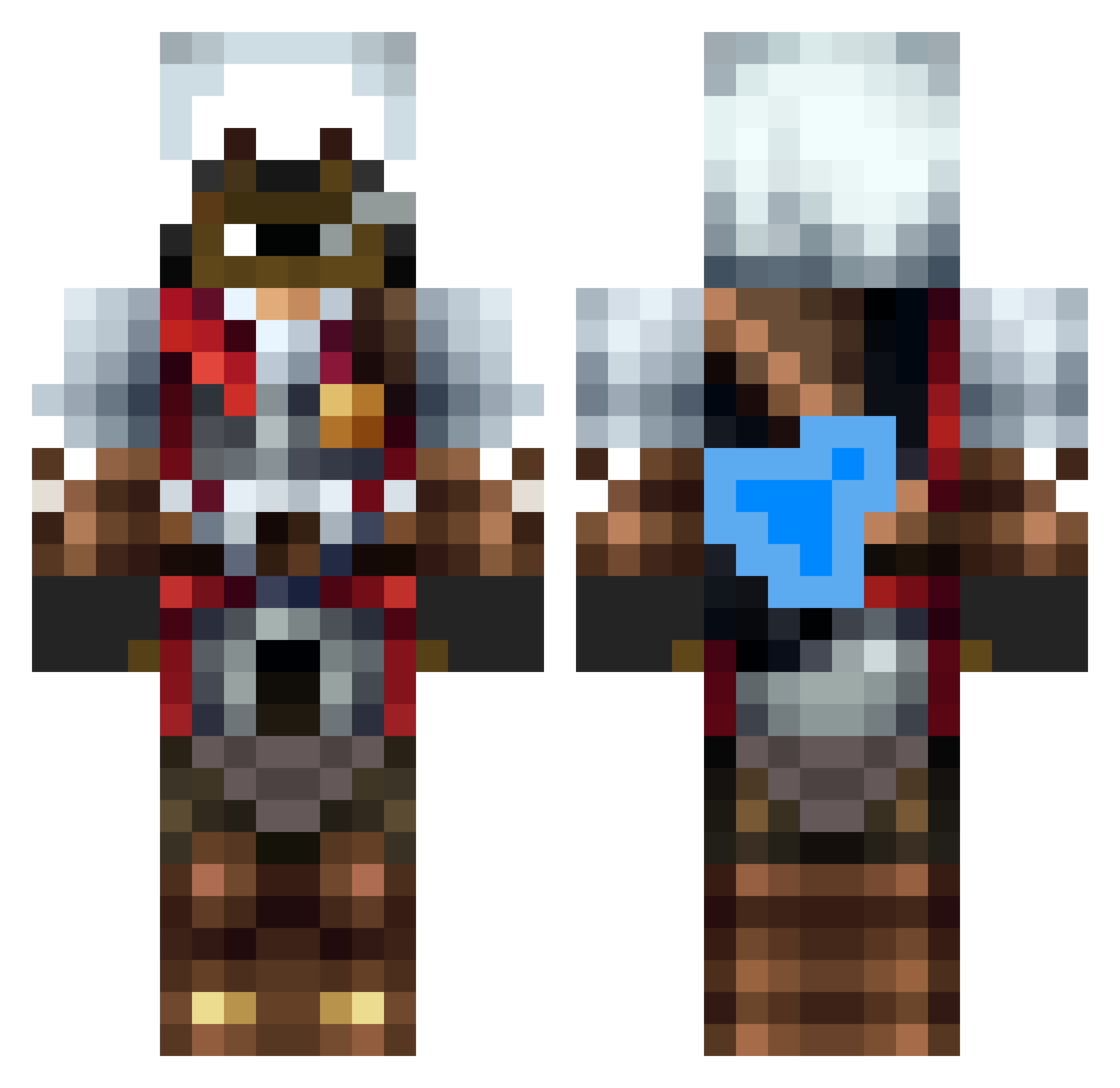 aerobics Minecraft skin, front and back view