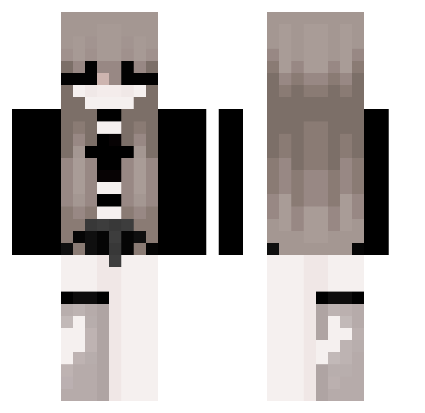 FPSProdigy Minecraft skin, front and back view