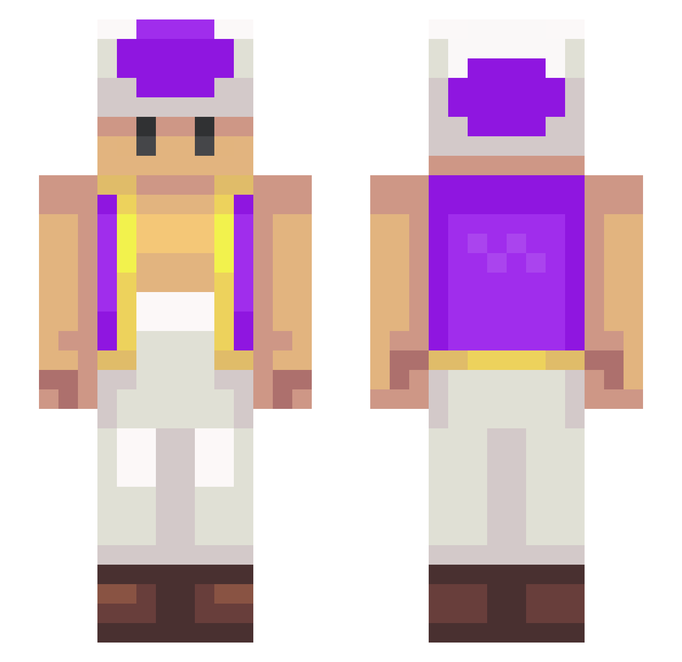 cruz_012 Minecraft skin, front and back view